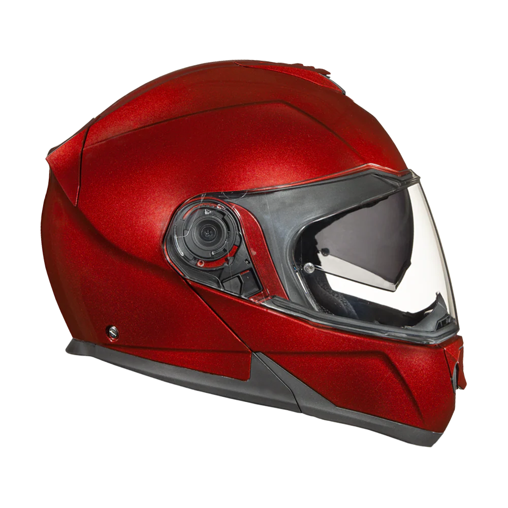 Daytona Glide Modular Motorcycle Helmet - DOT Approved, Bluetooth Ready, Dual Visor, Men/Women/Youth - Black Cherry - Image 5