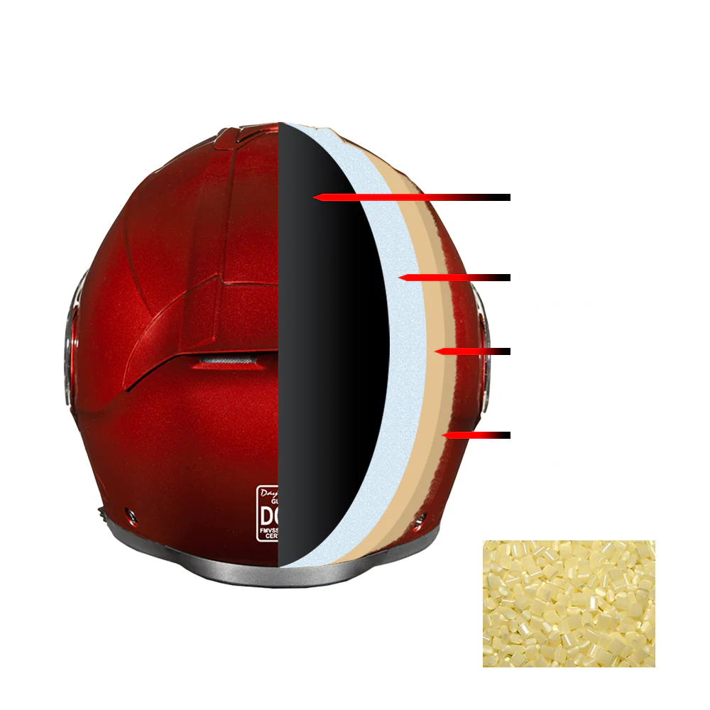 Daytona Glide Modular Motorcycle Helmet - DOT Approved, Bluetooth Ready, Dual Visor, Men/Women/Youth - Black Cherry - Image 9