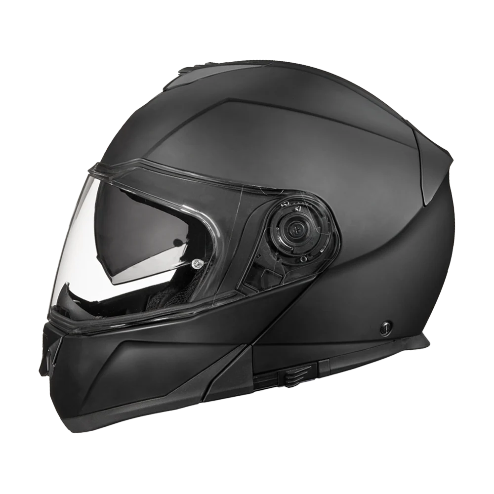 Daytona Glide Modular Motorcycle Helmet - DOT Approved, Bluetooth Ready, Dual Visor, Men/Women/Youth - Dull Black - Image 3