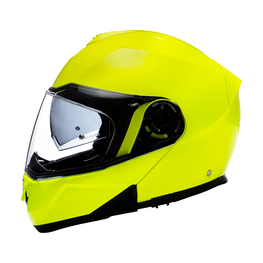 Daytona Glide Modular Motorcycle Helmet - DOT Approved, Bluetooth Ready, Dual Visor, Men/Women/Youth - Fluorescent Yellow - Image 3