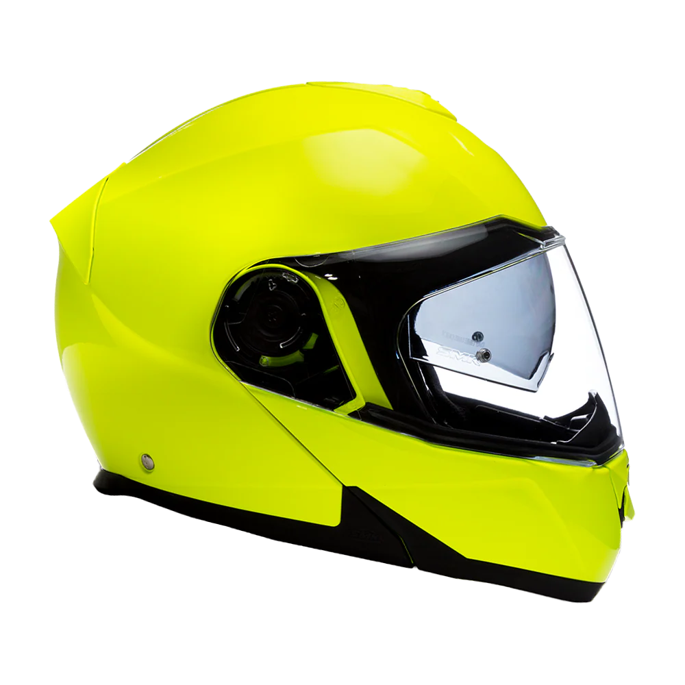 Daytona Glide Modular Motorcycle Helmet - DOT Approved, Bluetooth Ready, Dual Visor, Men/Women/Youth - Fluorescent Yellow - Image 5