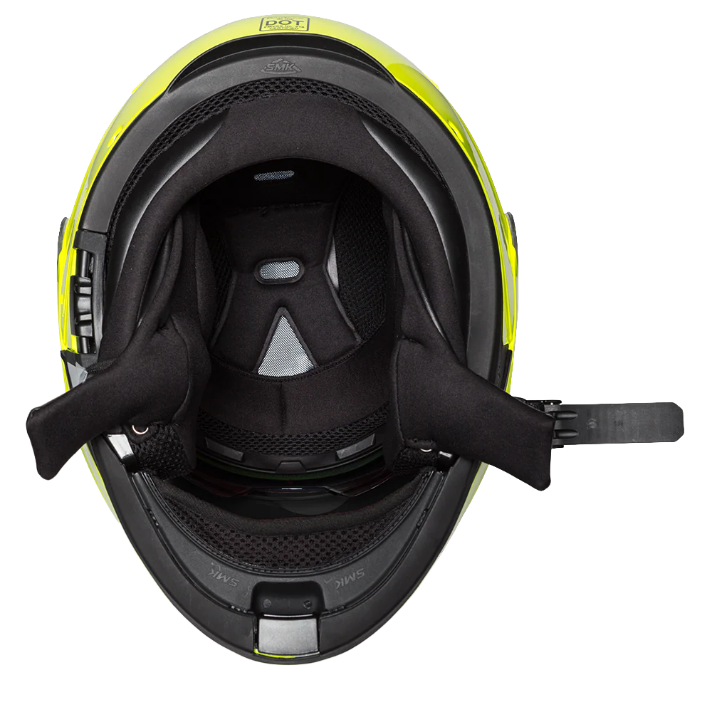 Daytona Glide Modular Motorcycle Helmet - DOT Approved, Bluetooth Ready, Dual Visor, Men/Women/Youth - Fluorescent Yellow - Image 7