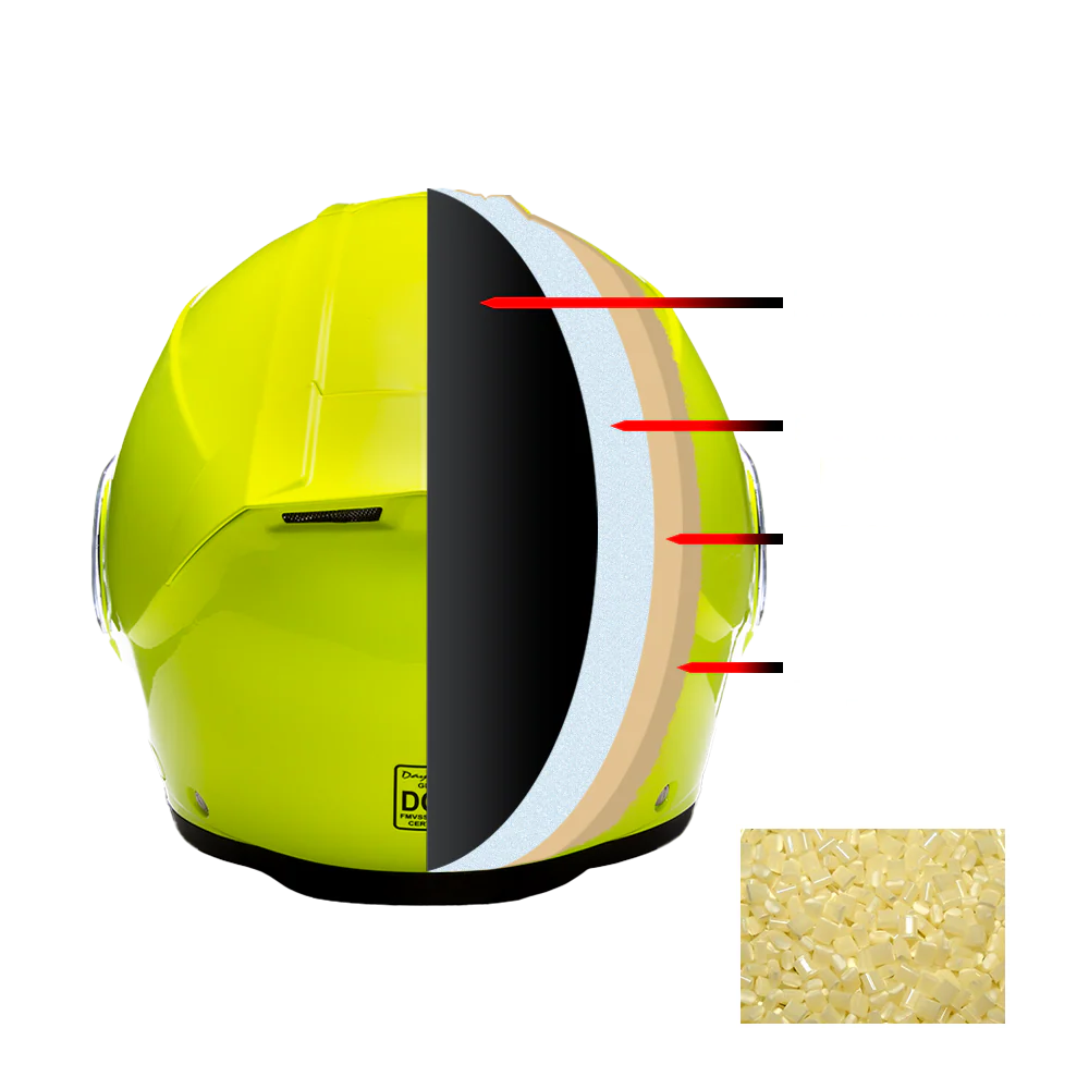Daytona Glide Modular Motorcycle Helmet - DOT Approved, Bluetooth Ready, Dual Visor, Men/Women/Youth - Fluorescent Yellow - Image 9