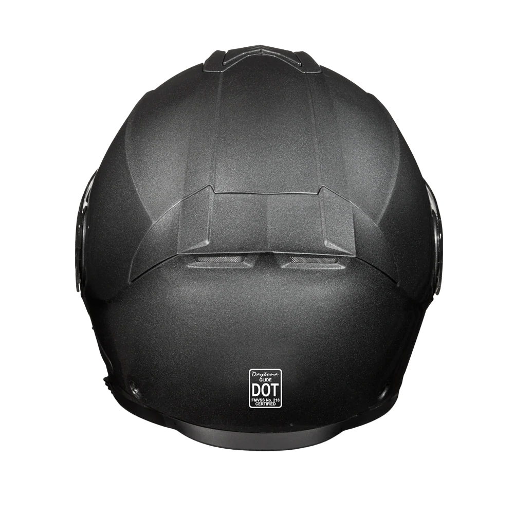 Daytona Glide Modular Motorcycle Helmet - DOT Approved, Bluetooth Ready, Dual Visor, Men/Women/Youth - Gun Metal Grey Metallic - Image 4
