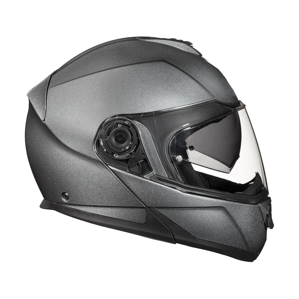 Daytona Glide Modular Motorcycle Helmet - DOT Approved, Bluetooth Ready, Dual Visor, Men/Women/Youth - Gun Metal Grey Metallic - Image 5