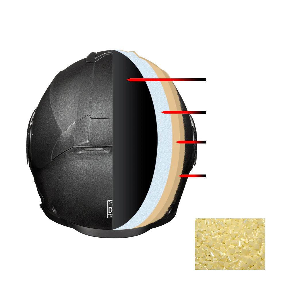 Daytona Glide Modular Motorcycle Helmet - DOT Approved, Bluetooth Ready, Dual Visor, Men/Women/Youth - Gun Metal Grey Metallic - Image 9
