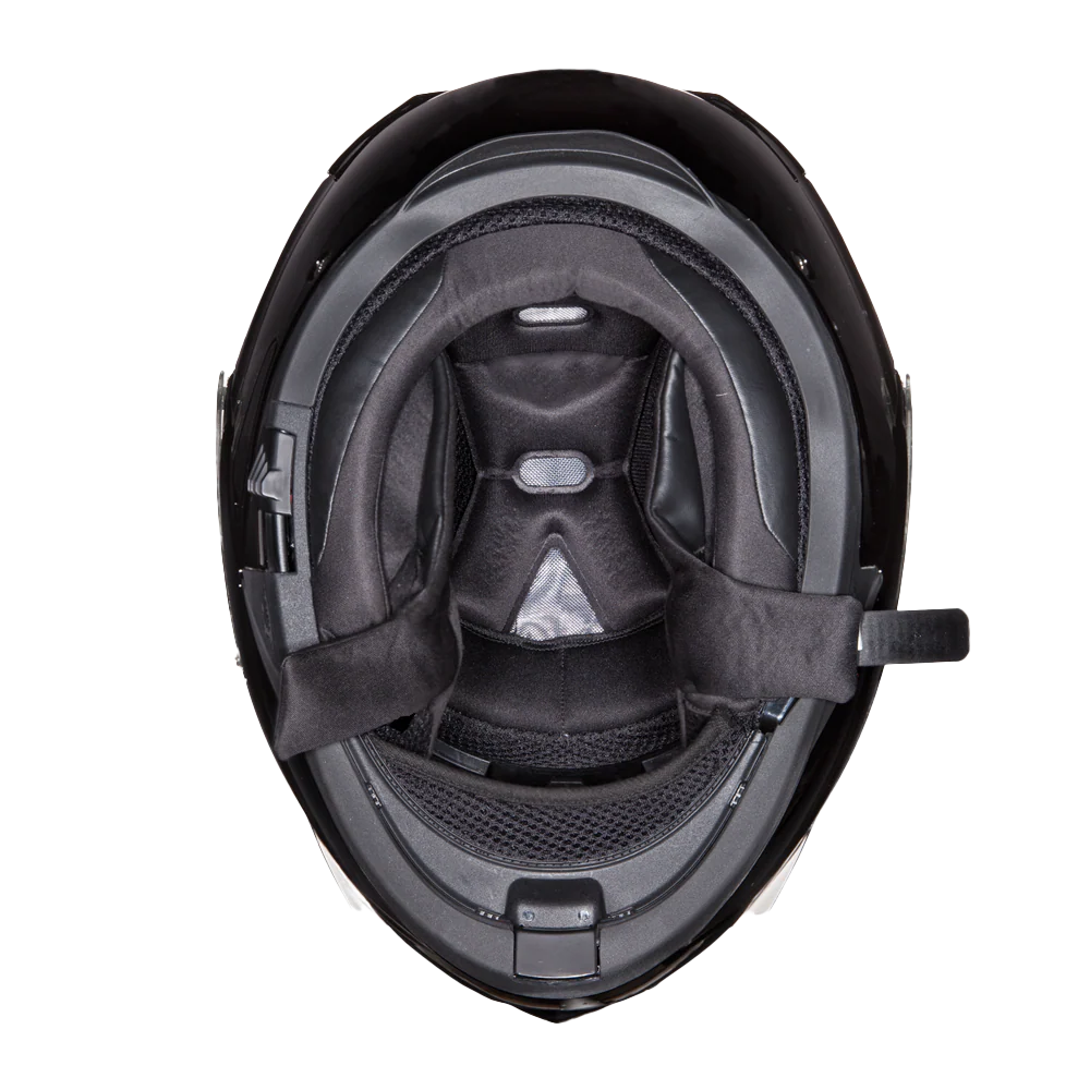 Daytona Glide Modular Motorcycle Helmet - DOT Approved, Bluetooth Ready, Dual Visor, Men/Women/Youth - Hi-Gloss Black - Image 7