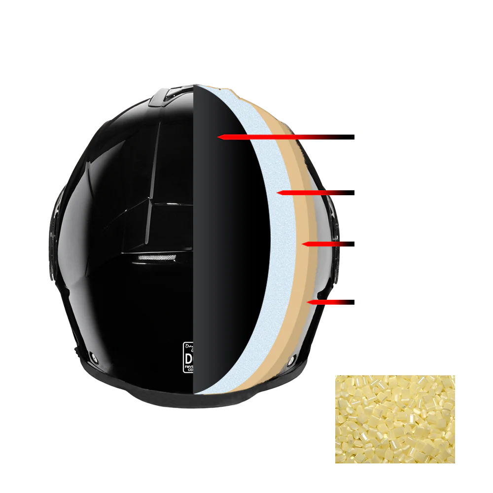 Daytona Glide Modular Motorcycle Helmet - DOT Approved, Bluetooth Ready, Dual Visor, Men/Women/Youth - Hi-Gloss Black - Image 9
