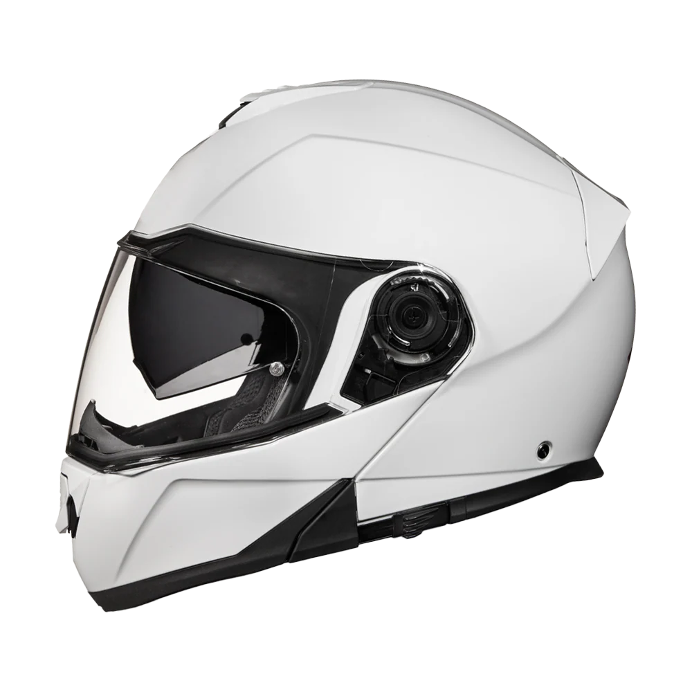 Daytona Glide Modular Motorcycle Helmet - DOT Approved, Bluetooth Ready, Dual Visor, Men/Women/Youth - Hi-Gloss White - Image 3