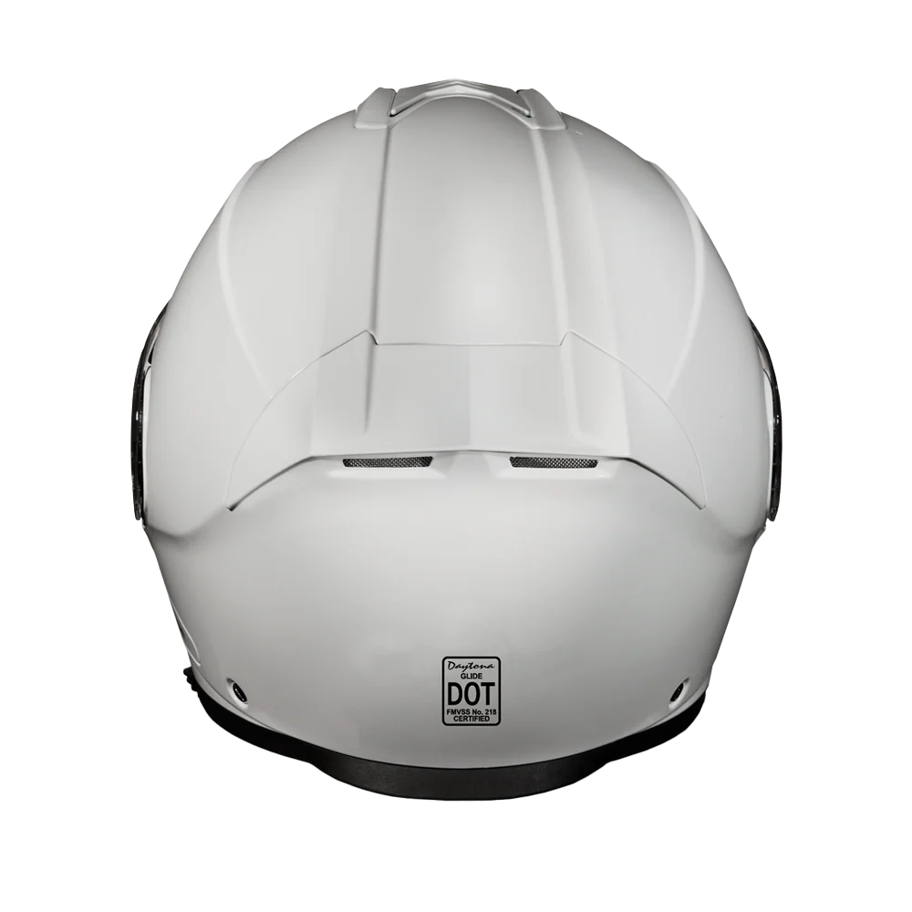 Daytona Glide Modular Motorcycle Helmet - DOT Approved, Bluetooth Ready, Dual Visor, Men/Women/Youth - Hi-Gloss White - Image 4