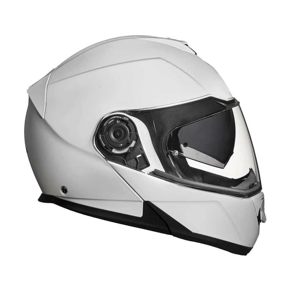 Daytona Glide Modular Motorcycle Helmet - DOT Approved, Bluetooth Ready, Dual Visor, Men/Women/Youth - Hi-Gloss White - Image 5