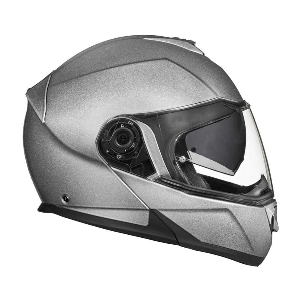 Daytona Glide Modular Motorcycle Helmet - DOT Approved, Bluetooth Ready, Dual Visor, Men/Women/Youth- Silver Metallic - Image 5