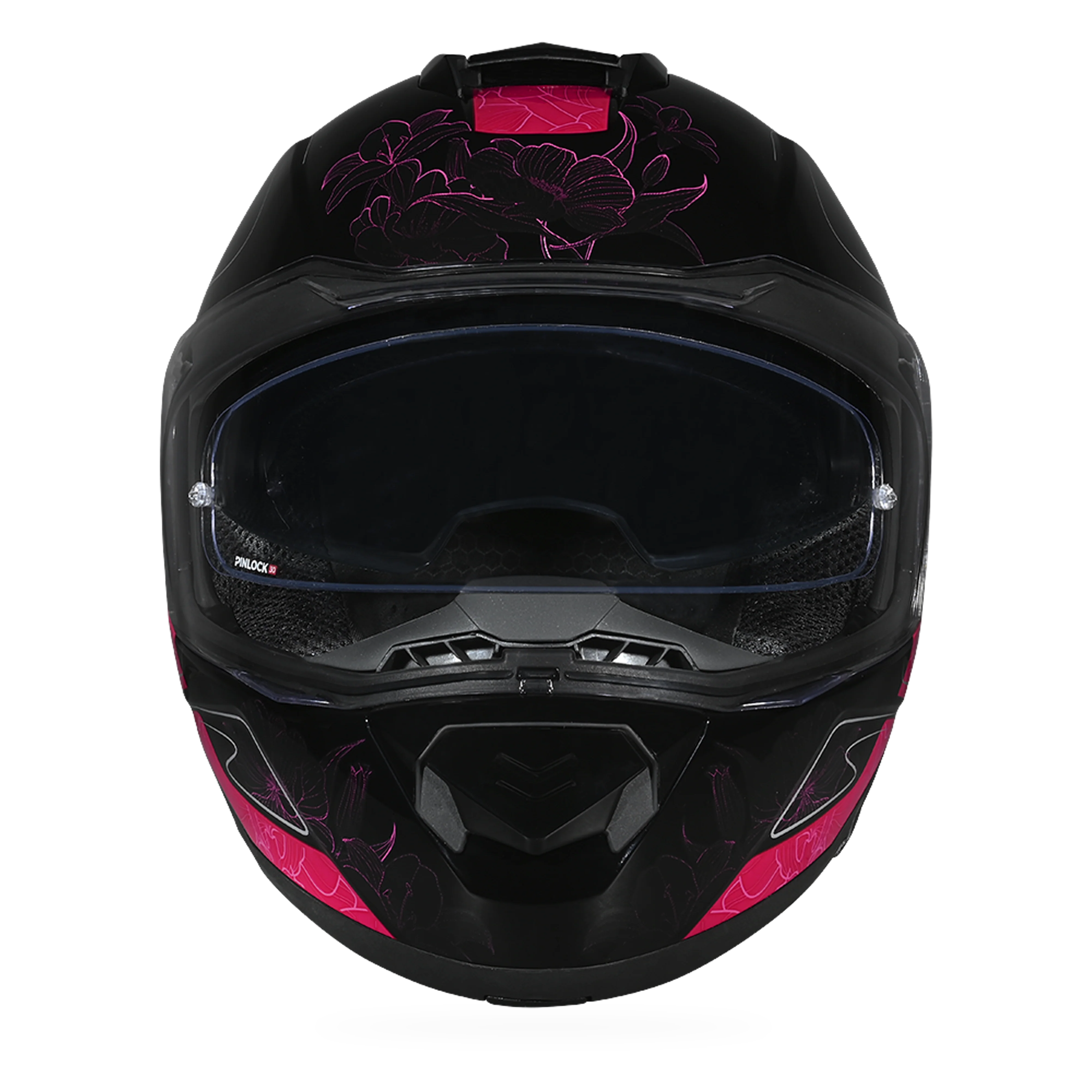 Daytona Glide Modular Motorcycle Helmet - DOT Approved, Bluetooth Ready, Dual Visor, Men/Women/Youth - W/ Flowers - Image 6