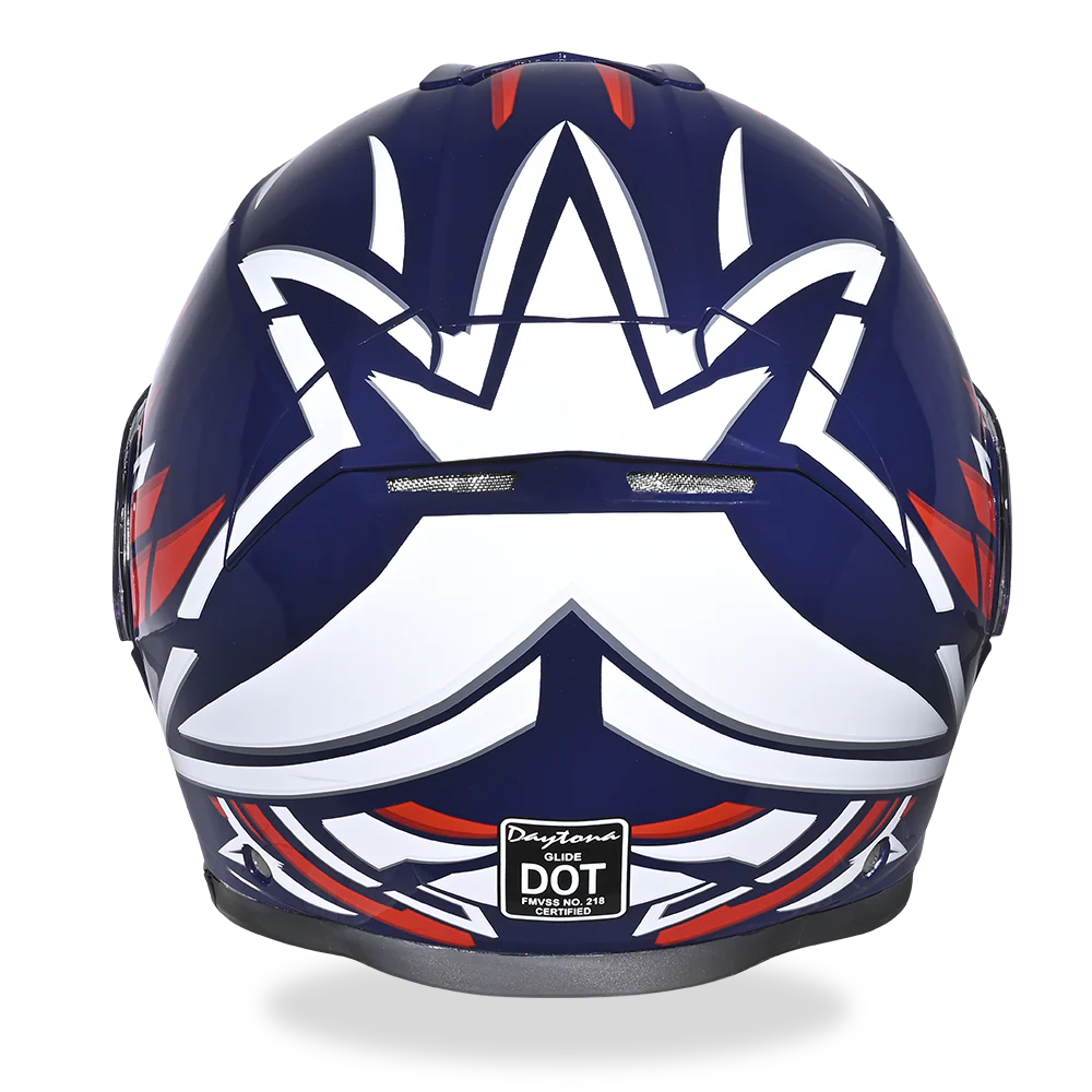 Daytona Glide Modular Motorcycle Helmet - DOT Approved, Bluetooth Ready, Dual Visor, Men/Women/Youth - W/ Liberty - Image 4