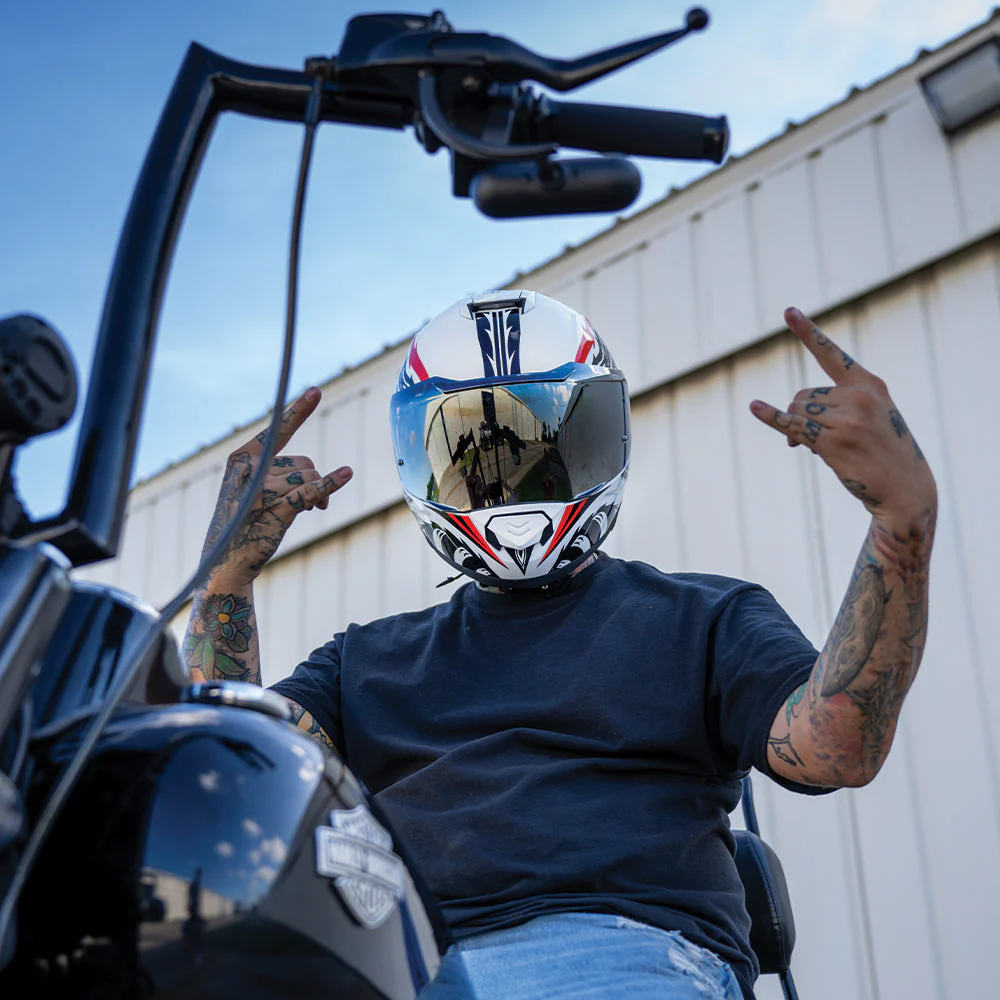 Daytona Glide Modular Motorcycle Helmet - DOT Approved, Bluetooth Ready, Dual Visor, Men/Women/Youth - W/ Phoenix - Image 11