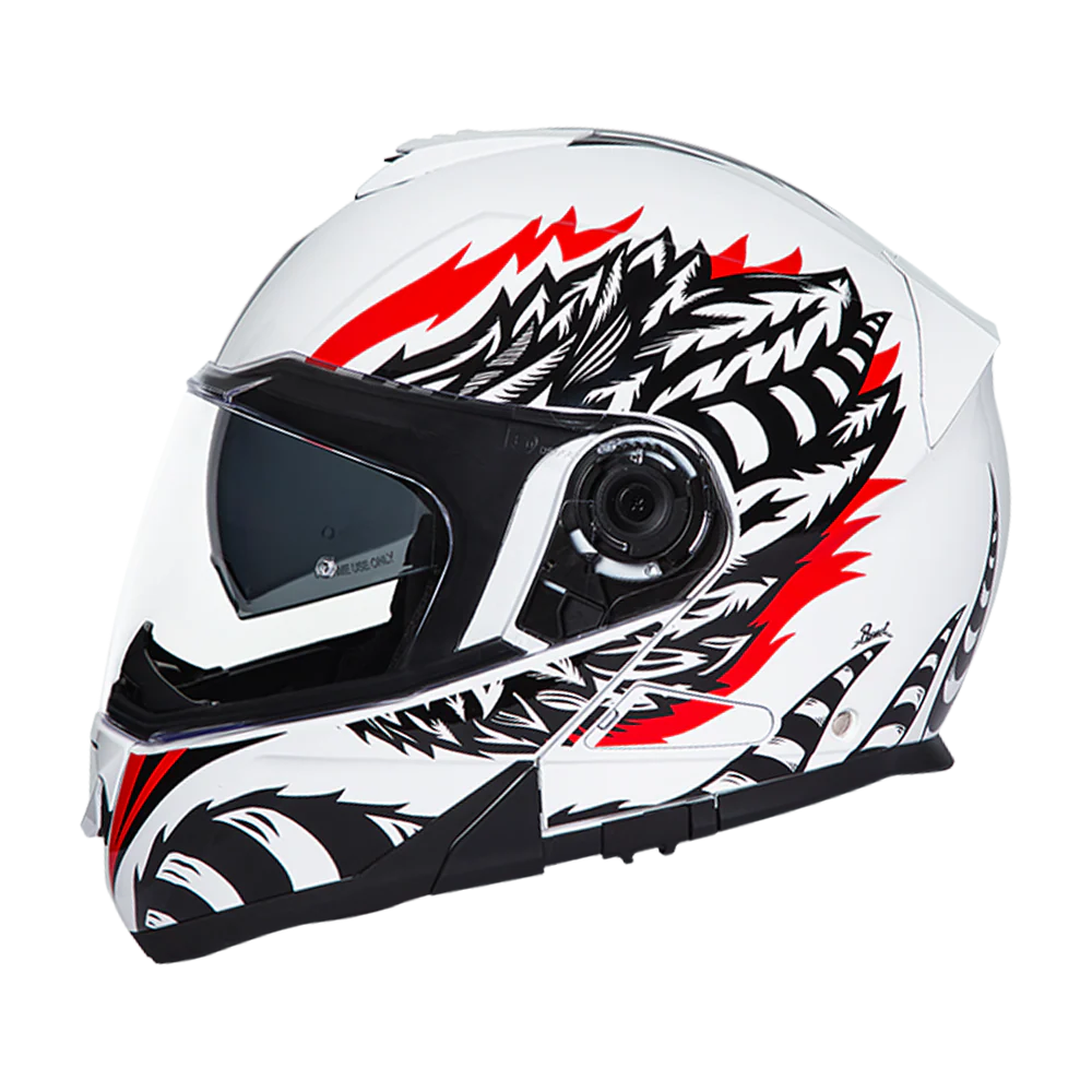 Daytona Glide Modular Motorcycle Helmet - DOT Approved, Bluetooth Ready, Dual Visor, Men/Women/Youth - W/ Phoenix - Image 3