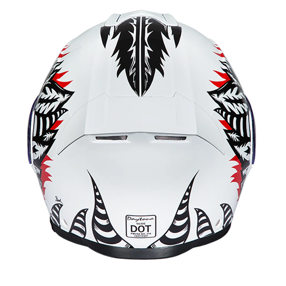Daytona Glide Modular Motorcycle Helmet - DOT Approved, Bluetooth Ready, Dual Visor, Men/Women/Youth - W/ Phoenix - Image 4