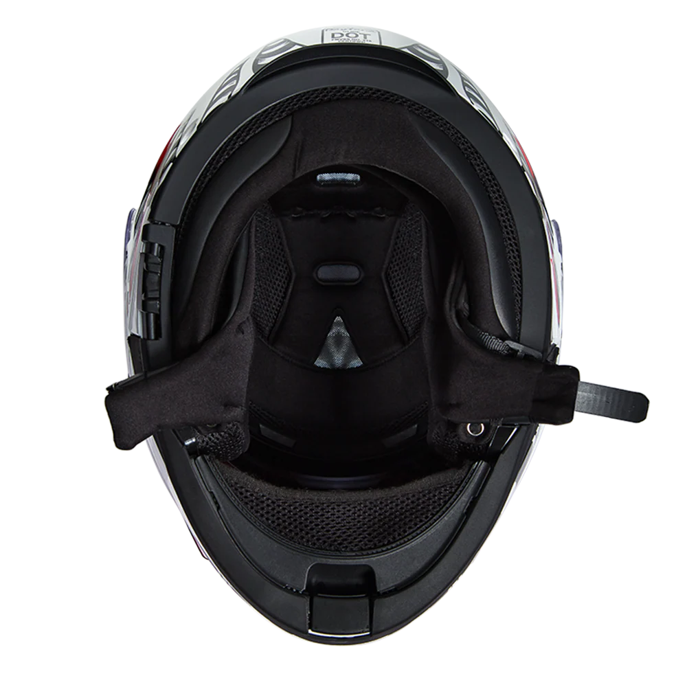 Daytona Glide Modular Motorcycle Helmet - DOT Approved, Bluetooth Ready, Dual Visor, Men/Women/Youth - W/ Phoenix - Image 7