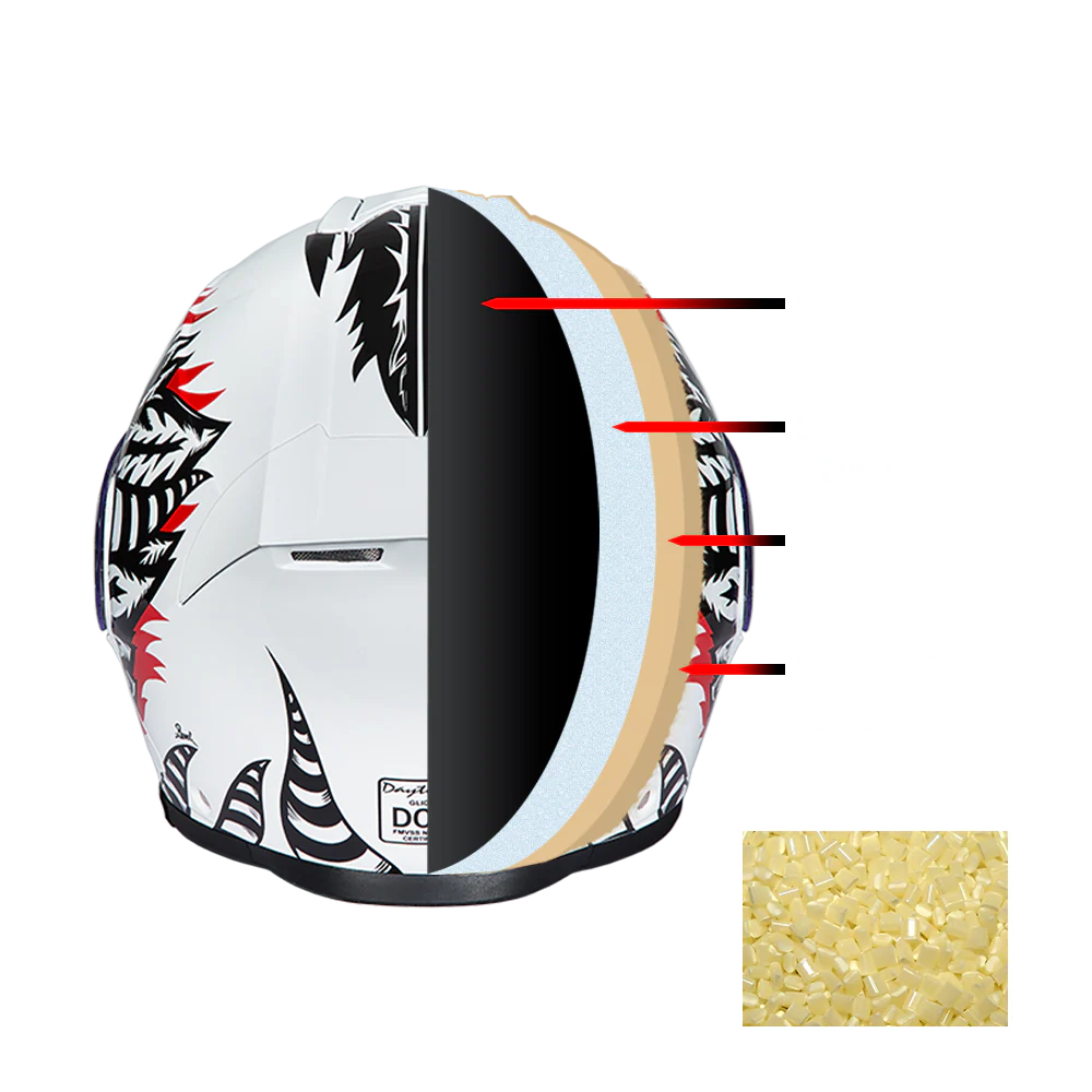 Daytona Glide Modular Motorcycle Helmet - DOT Approved, Bluetooth Ready, Dual Visor, Men/Women/Youth - W/ Phoenix - Image 9