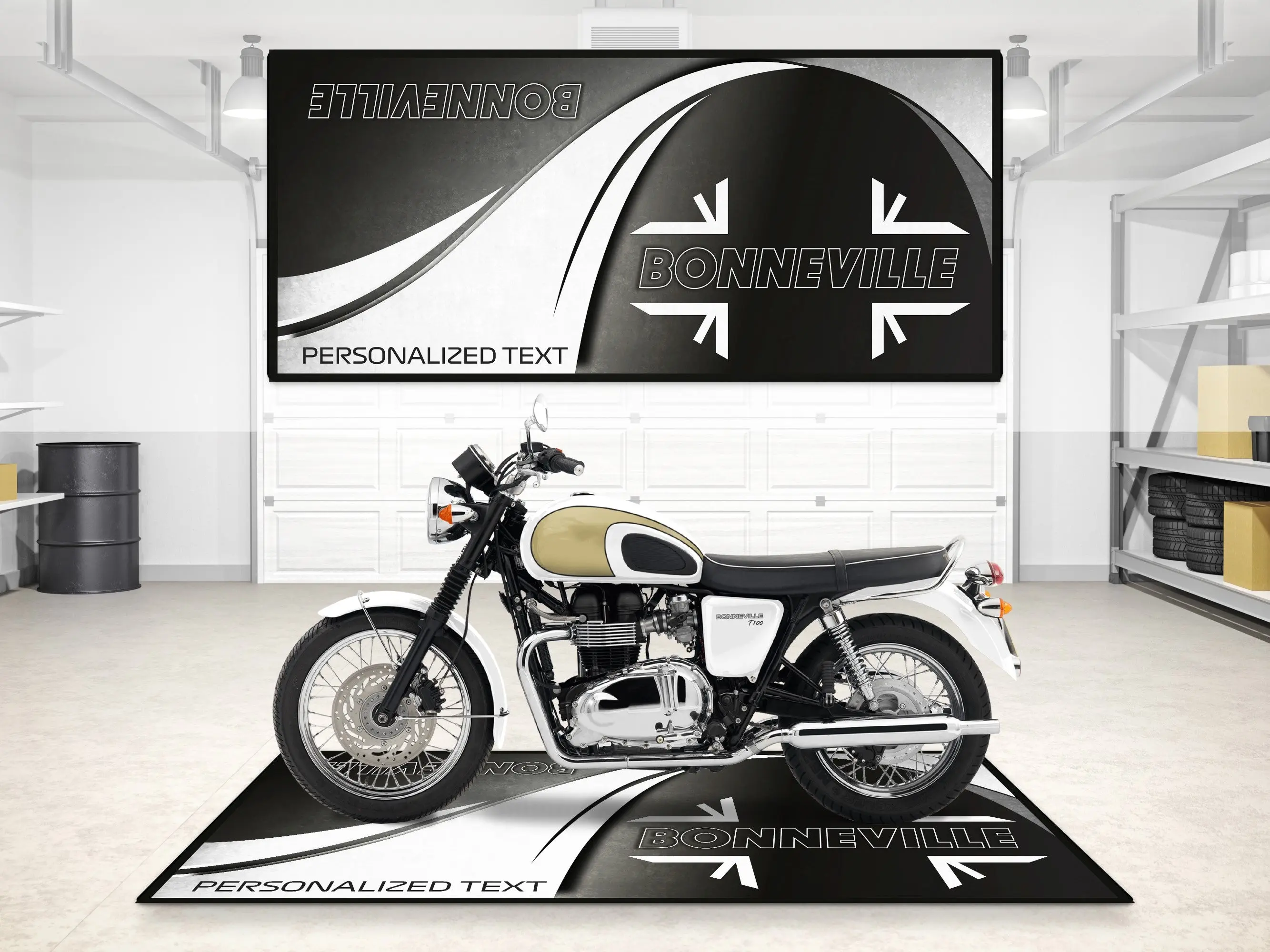 Designed Pit Mat for Bonneville Models Motorcycle - MM7198 - Image 3