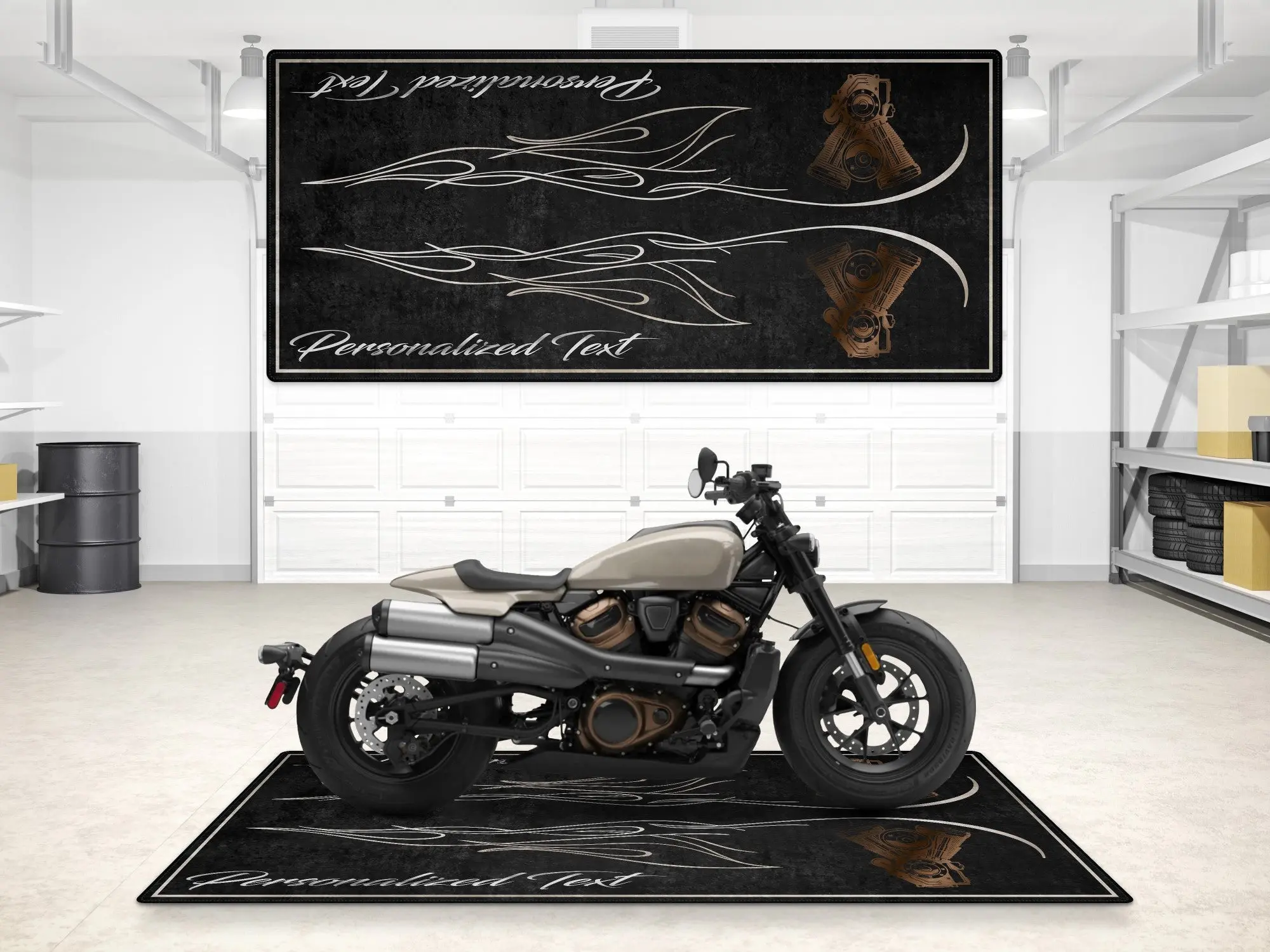 Designed Pit Mat for Cruiser Motorcycle "King of the V-Twins" - MM7302 - Image 3