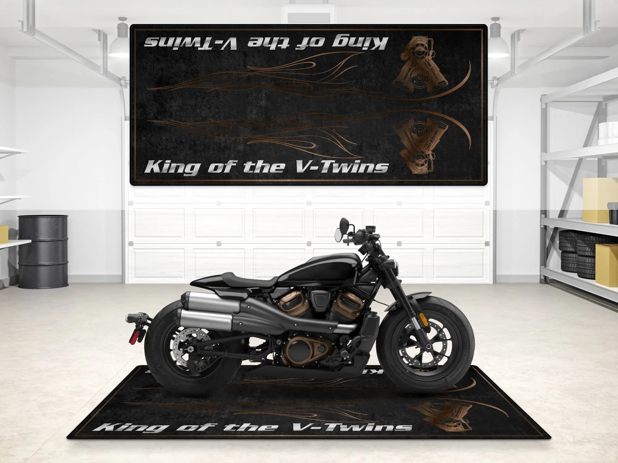 Designed Pit Mat for Cruiser Motorcycle "King of the V-Twins" - MM7302 - Image 6