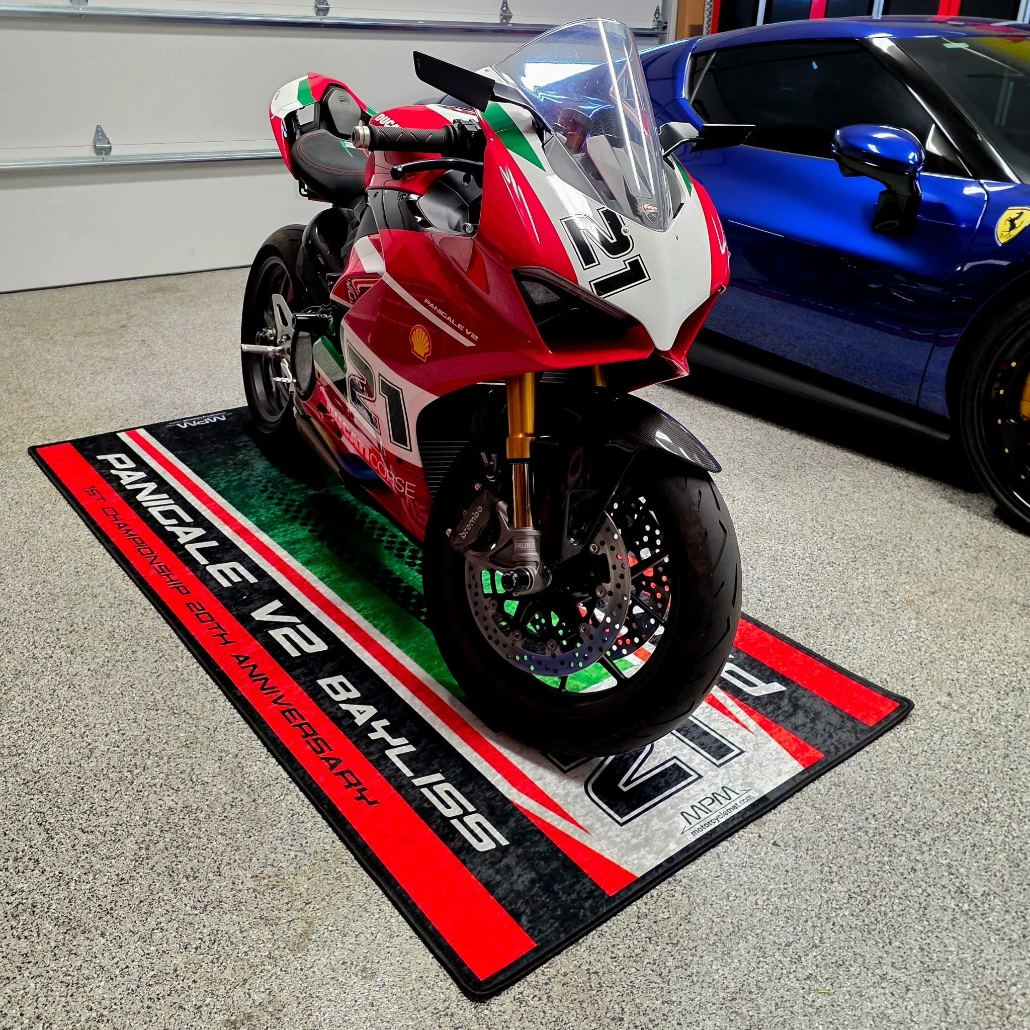 Designed Pit Mat for Ducati Panigale V2 Bayliss 1st Championship 20th Anniversary Motorcycle - MM7193 - Image 6