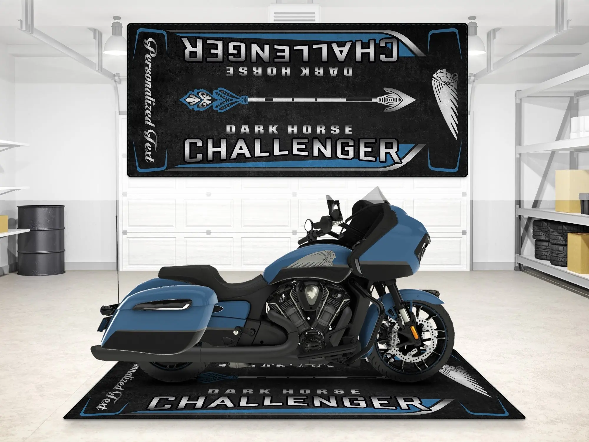Designed Pit Mat for Indian Challenger Dark Horse Motorcycle - MM7332 - Image 11