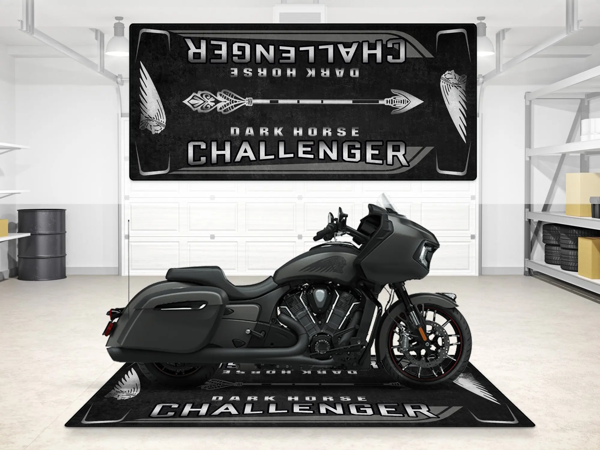 Designed Pit Mat for Indian Challenger Dark Horse Motorcycle - MM7332 - Image 12