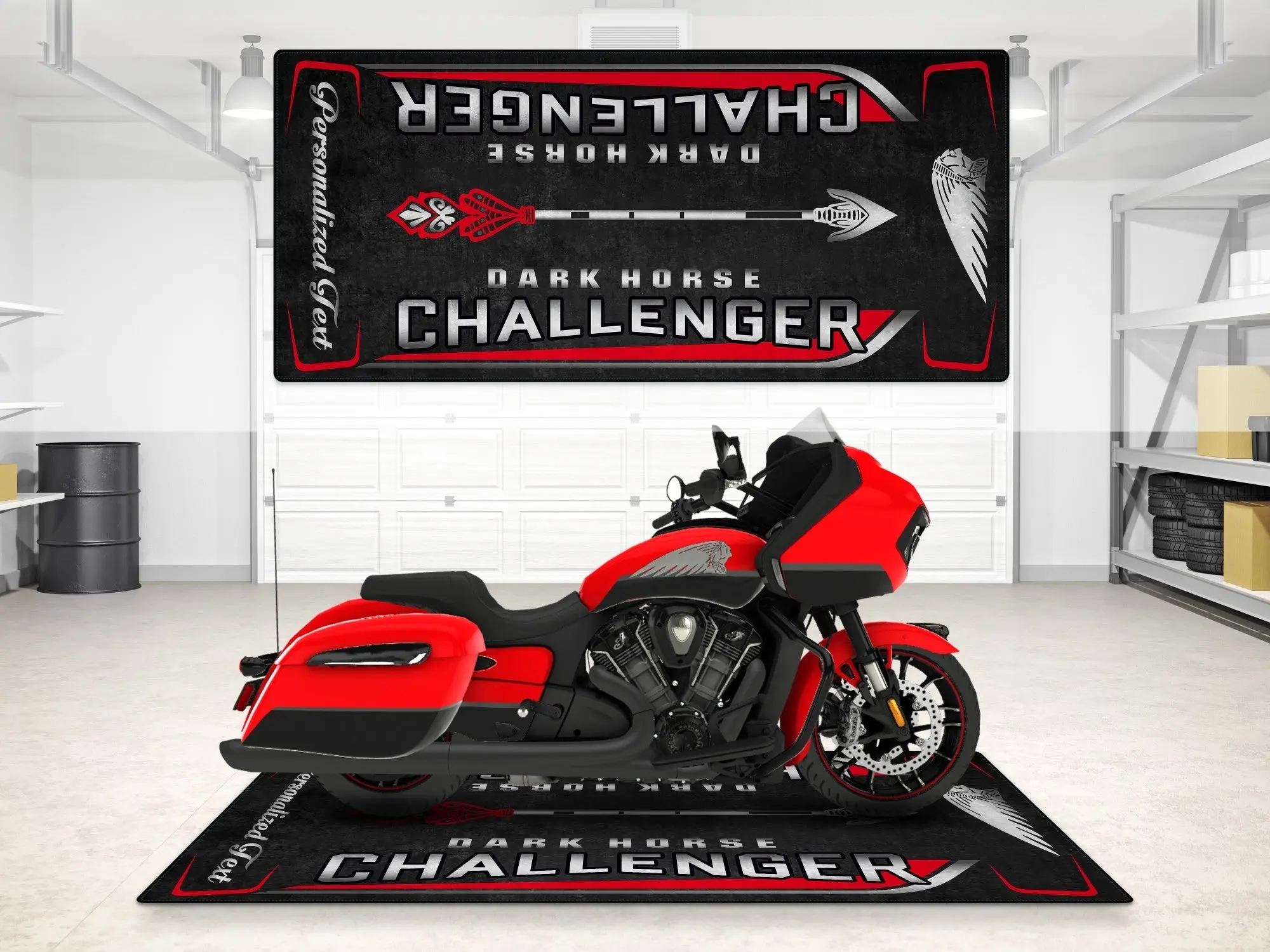 Designed Pit Mat for Indian Challenger Dark Horse Motorcycle - MM7332 - Image 3