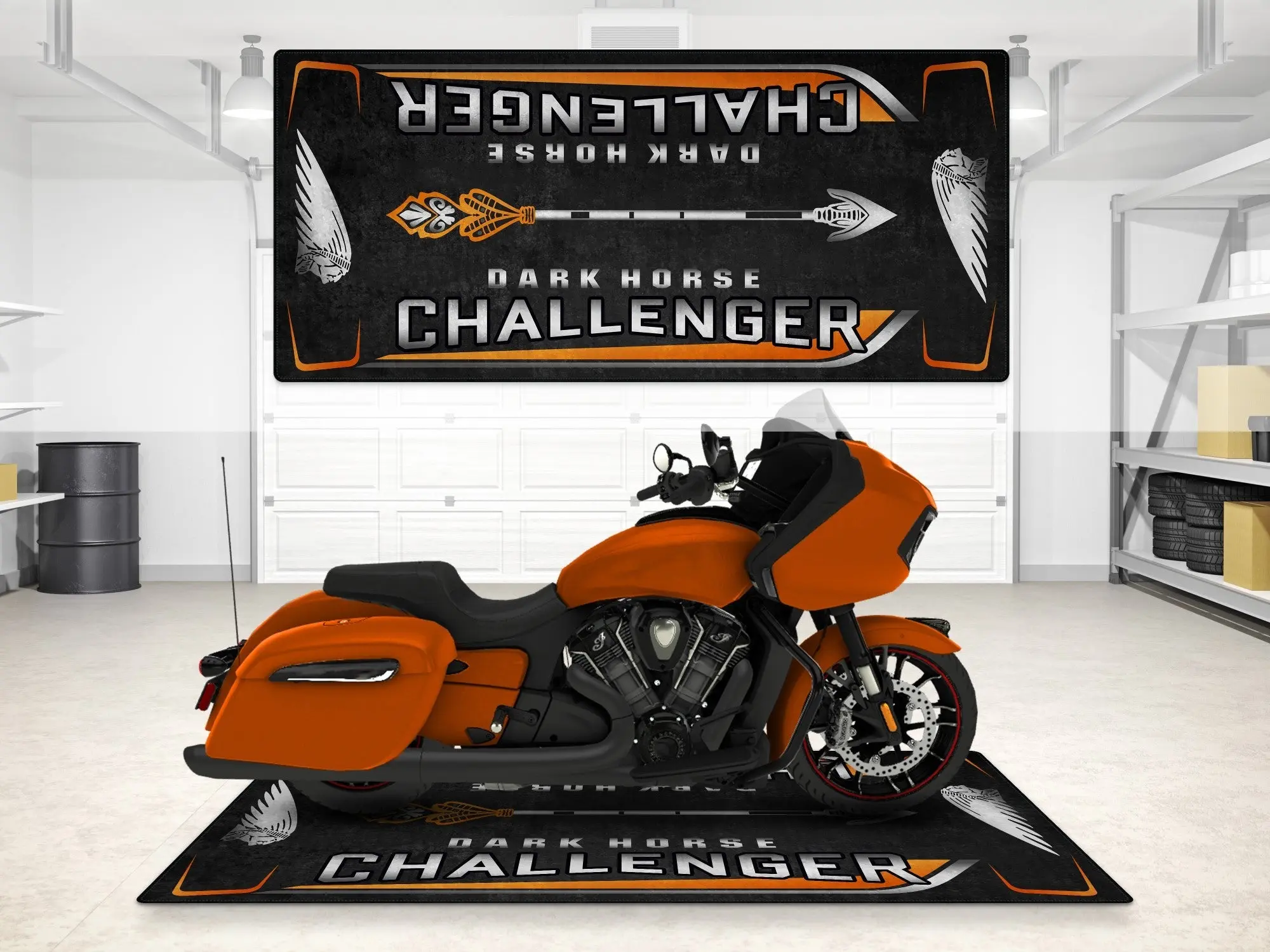 Designed Pit Mat for Indian Challenger Dark Horse Motorcycle - MM7332 - Image 6