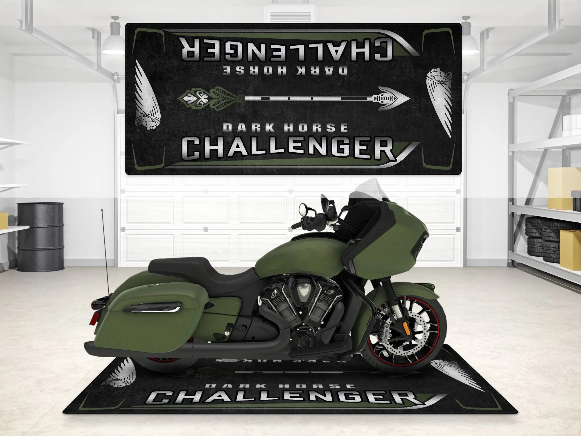 Designed Pit Mat for Indian Challenger Dark Horse Motorcycle - MM7332 - Image 8