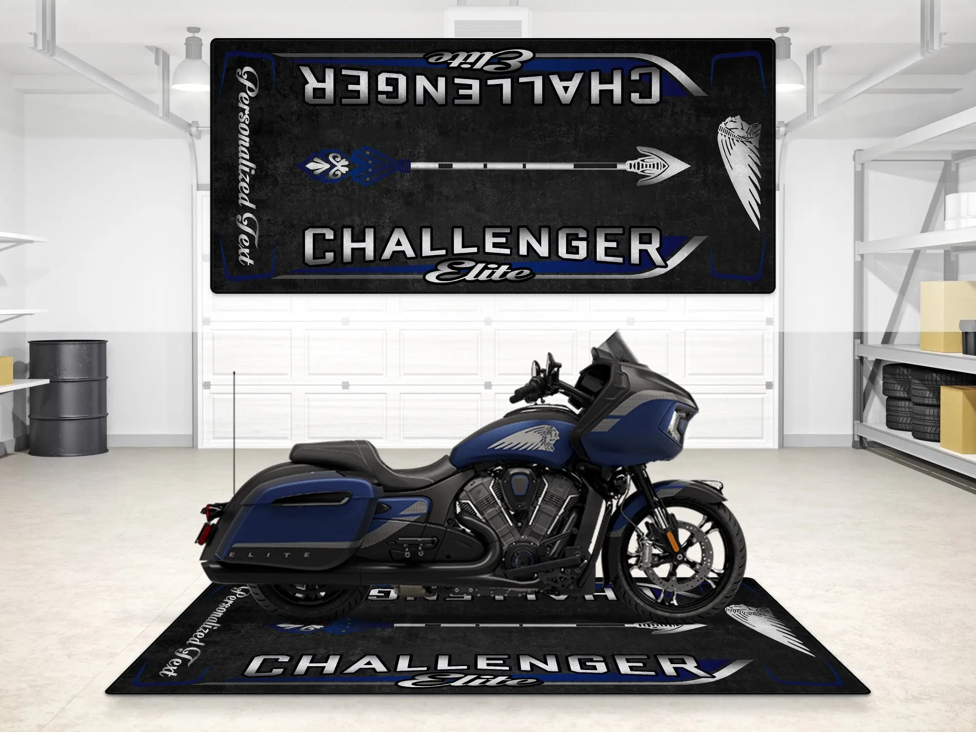 Designed Pit Mat for Indian Challenger Elite Motorcycle - MM7334 - Image 3