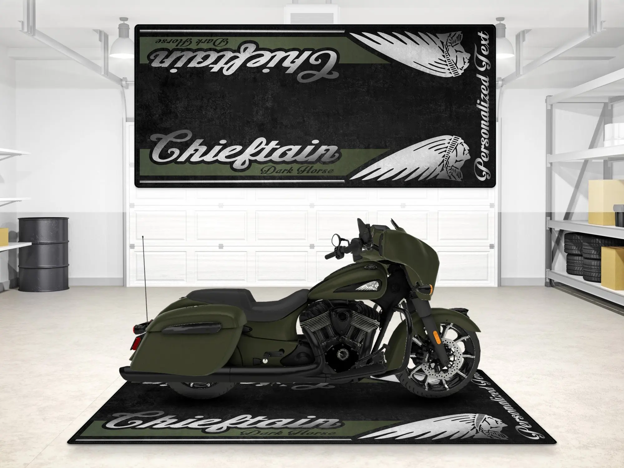 Designed Pit Mat for Indian Chieftain Dark Horse Motorcycle - MM7328 - Image 8
