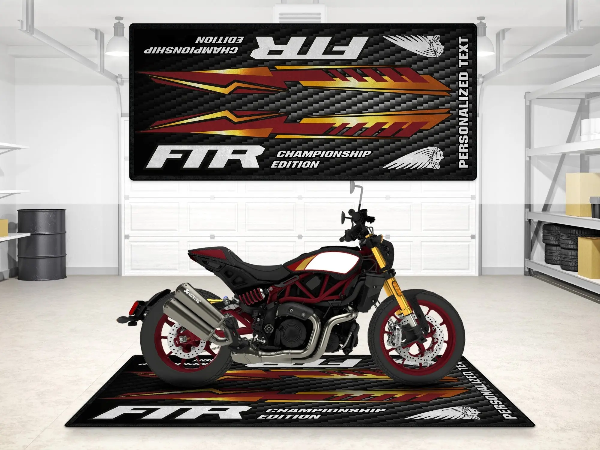 Designed Pit Mat for Indian FTR Championship Edition Motorcycle - MM7319 - Image 3