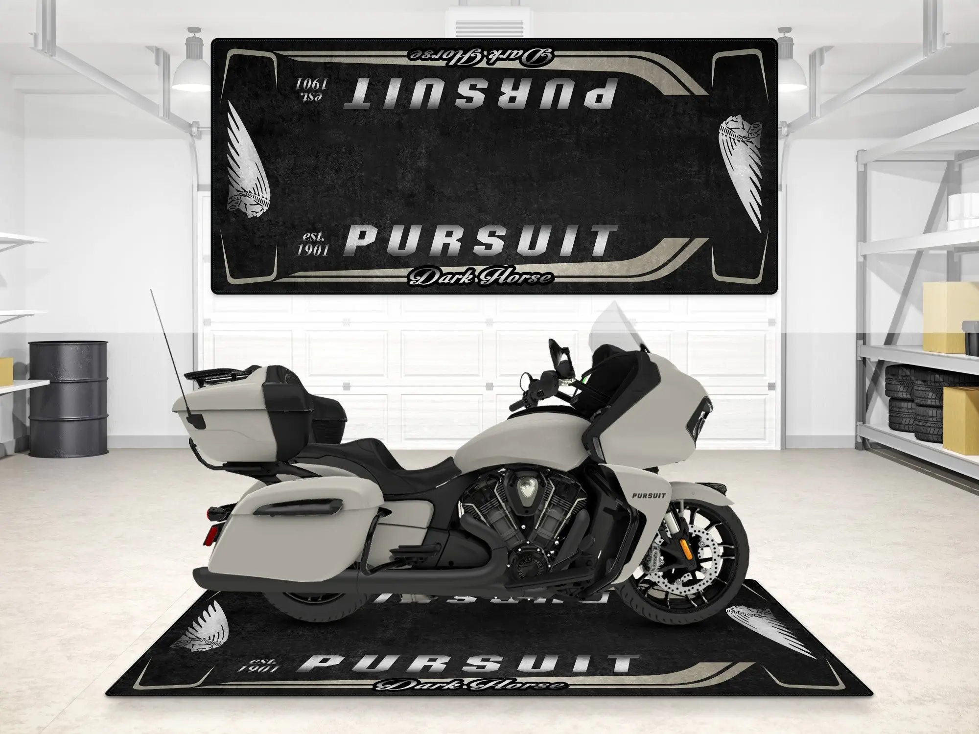 Designed Pit Mat for Indian Pursuit Dark Horse Motorcycle - MM7339 - Image 7