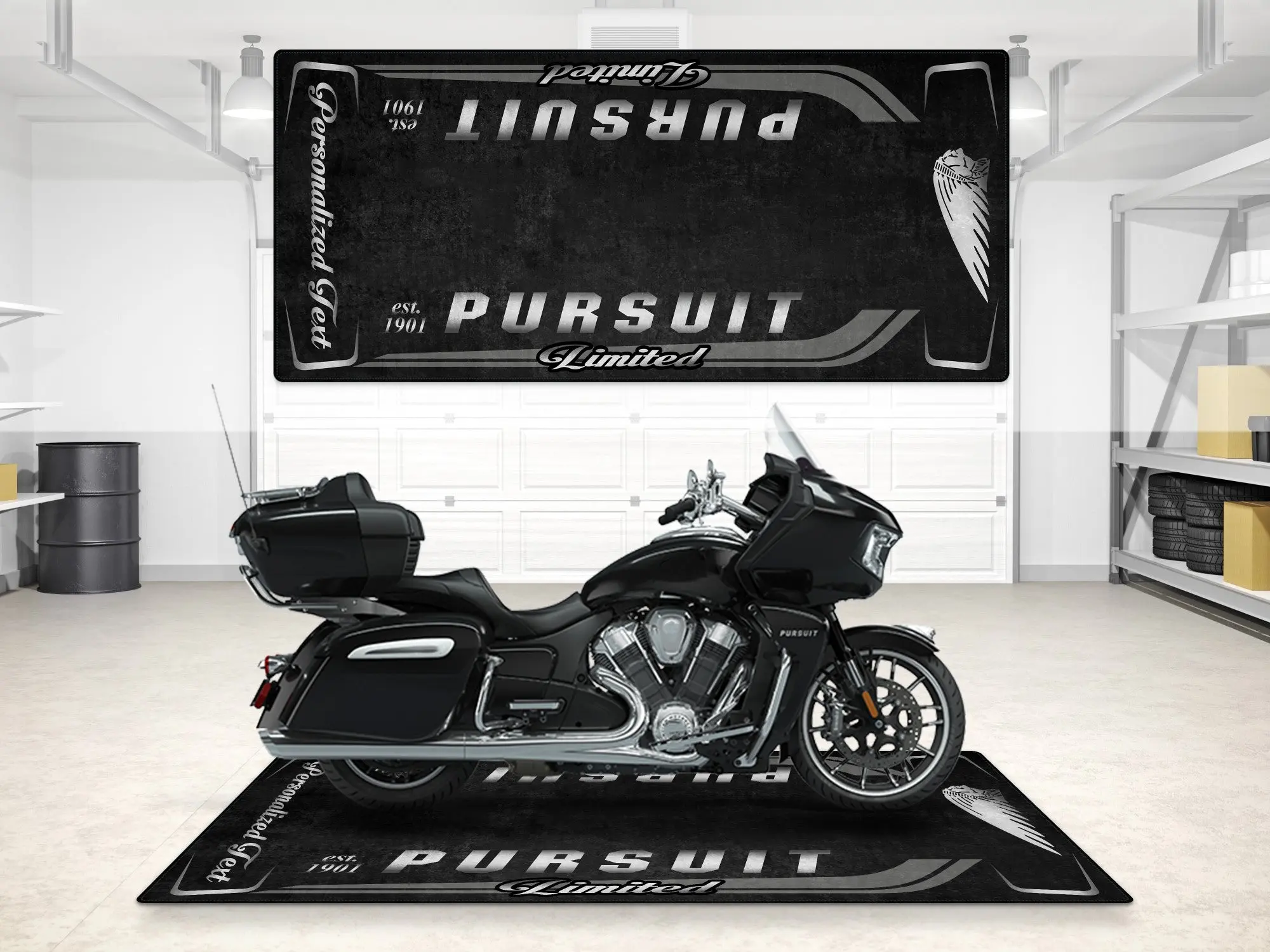 Designed Pit Mat for Indian Pursuit Limited Motorcycle - MM7338 - Image 3