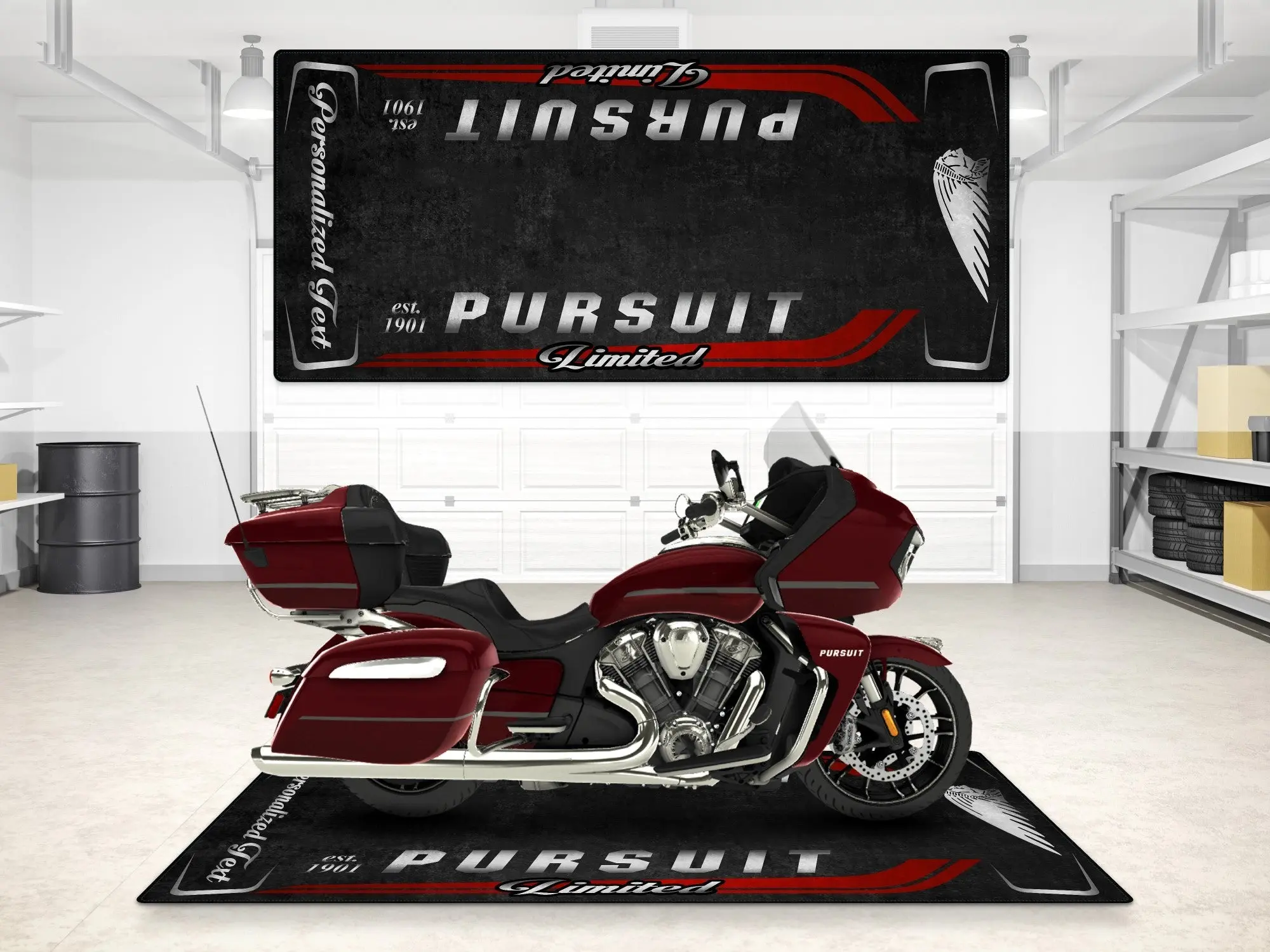 Designed Pit Mat for Indian Pursuit Limited Motorcycle - MM7338 - Image 7