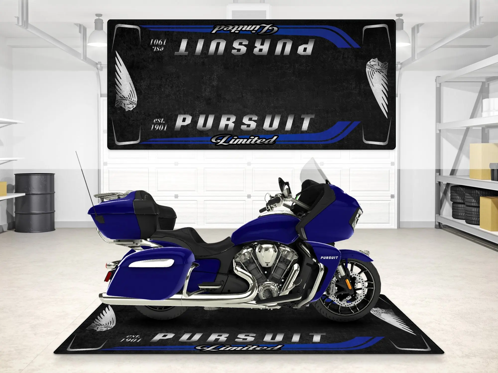 Designed Pit Mat for Indian Pursuit Limited Motorcycle - MM7338 - Image 9