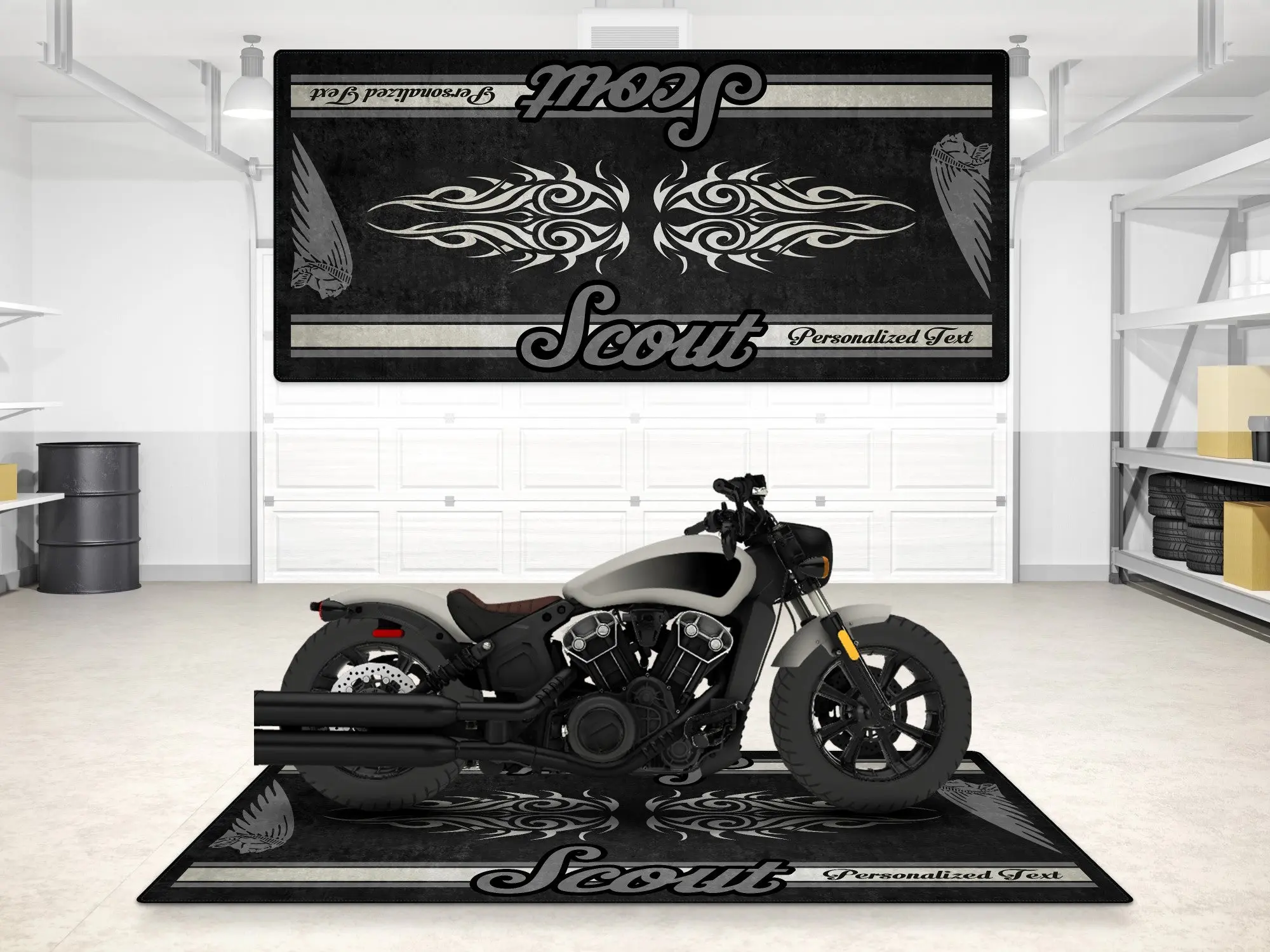 Designed Pit Mat for Indian Scout Bobber Motorcycle - MM7321 - Image 3