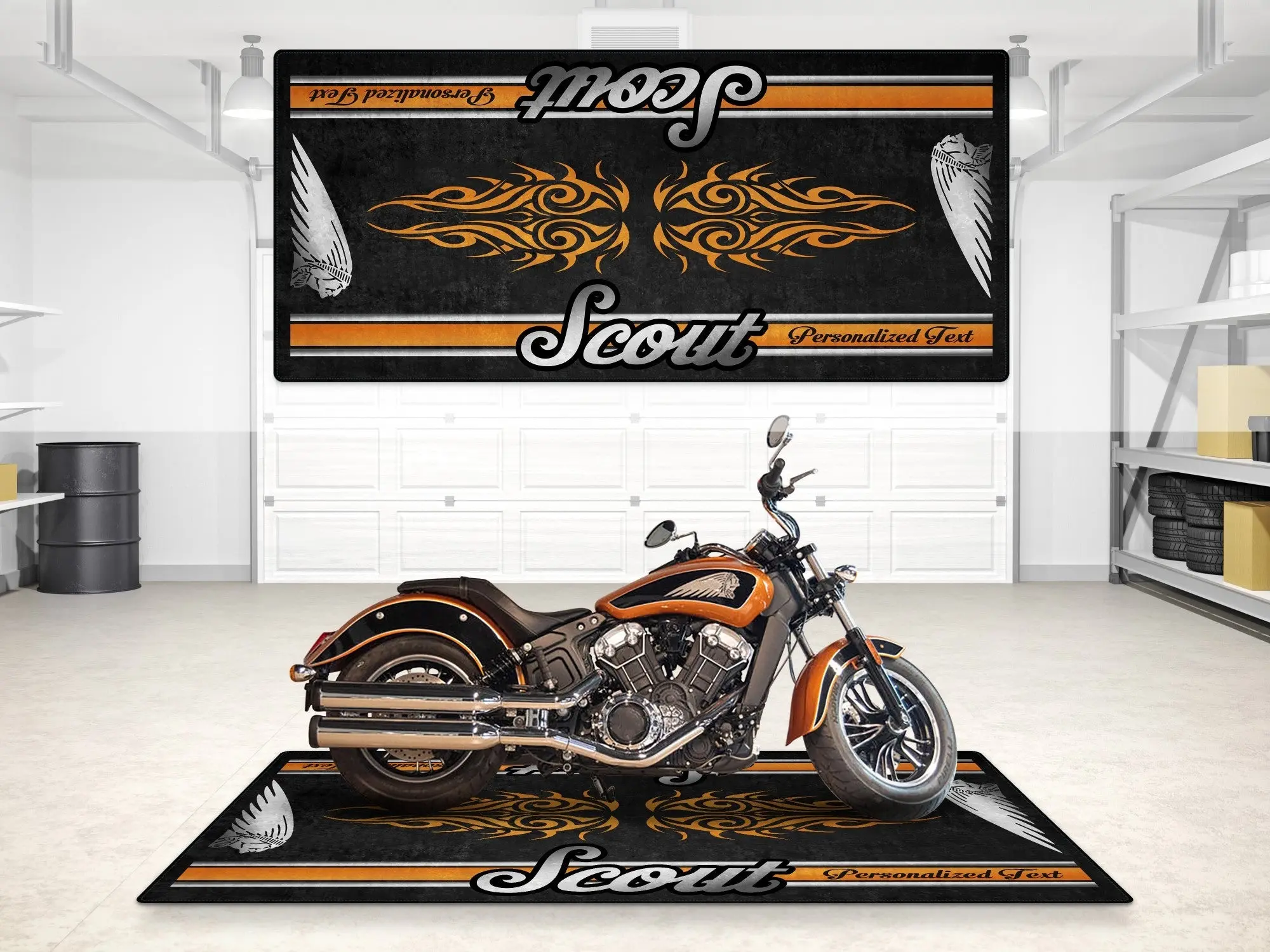 Designed Pit Mat for Indian Scout Motorcycle - MM7323 - Image 3