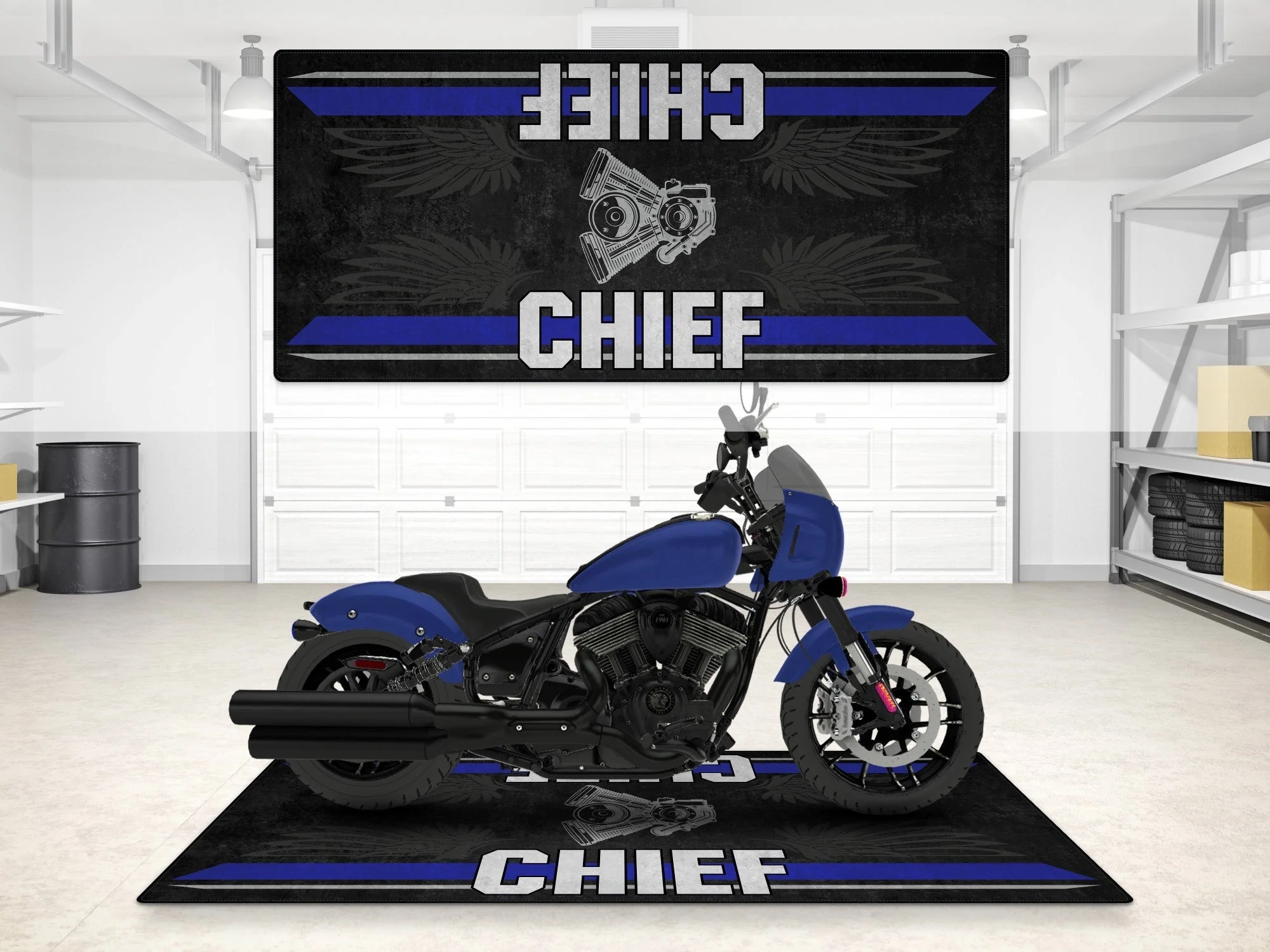Designed Pit Mat for Indian Sport Chief Motorcycle - MM7325 - Image 7