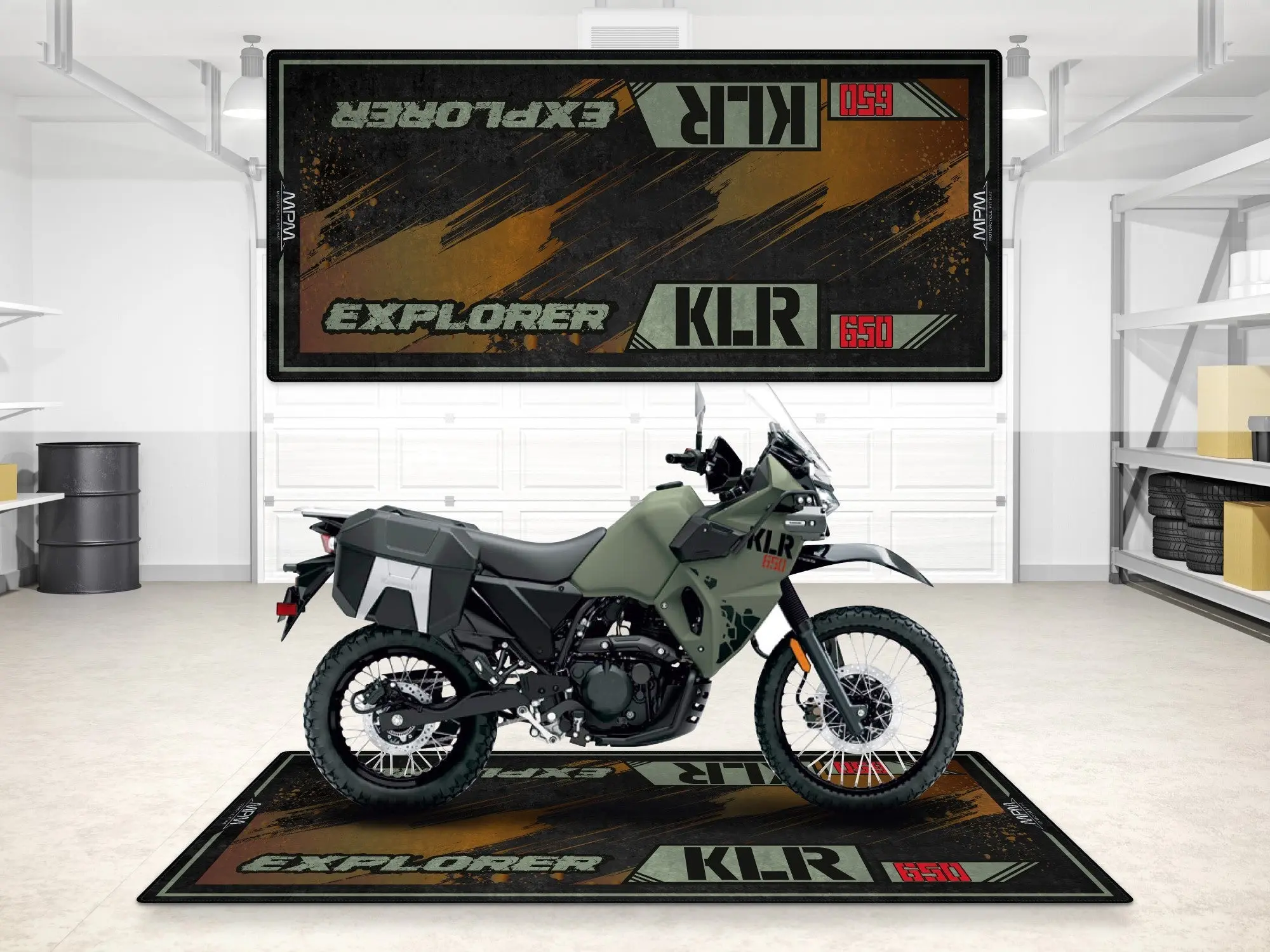 Designed Pit Mat for Kawasaki KLR 650 Motorcycle - MM7431 - Image 17