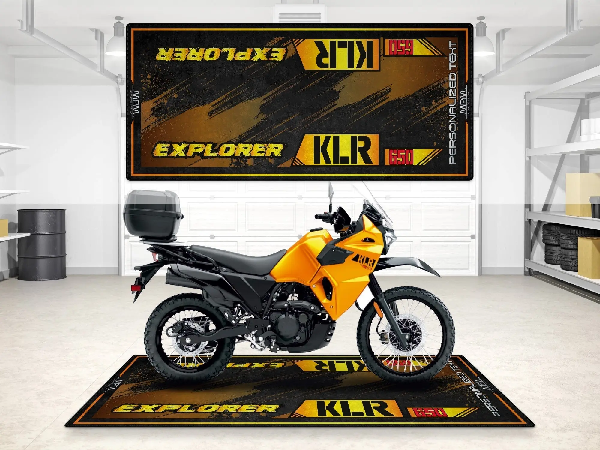 Designed Pit Mat for Kawasaki KLR 650 Motorcycle - MM7431 - Image 3
