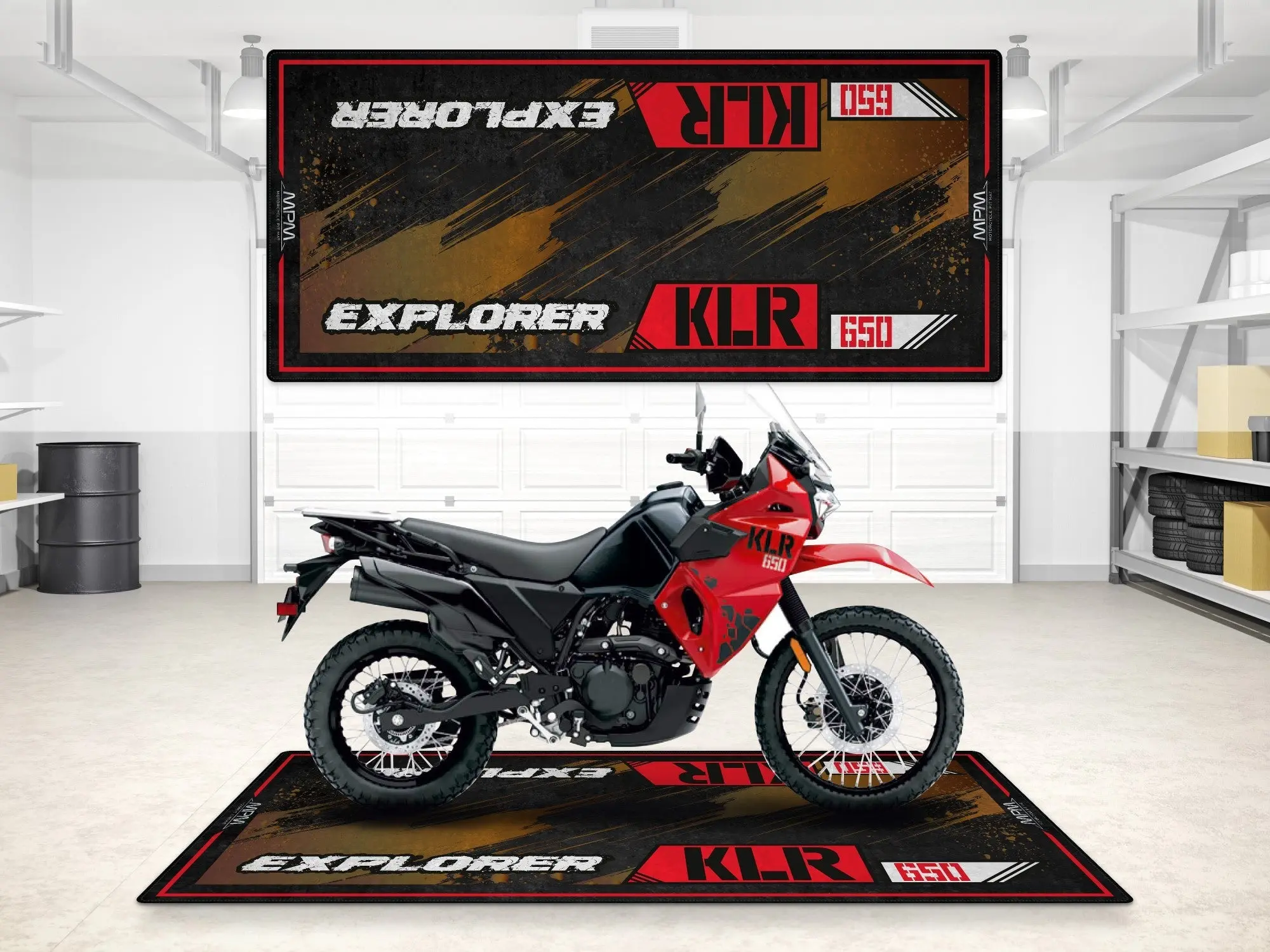 Designed Pit Mat for Kawasaki KLR 650 Motorcycle - MM7431 - Image 5