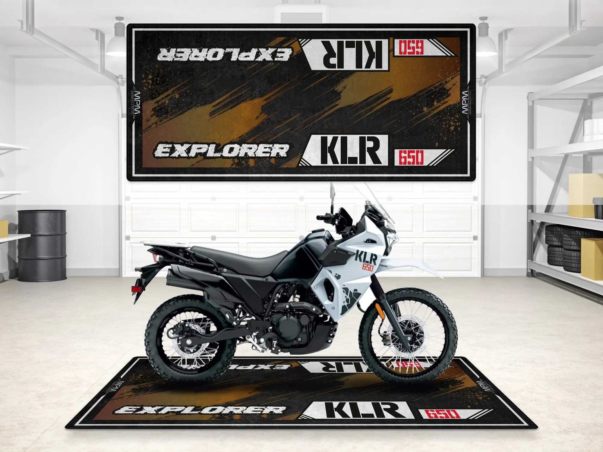 Designed Pit Mat for Kawasaki KLR 650 Motorcycle - MM7431 - Image 9