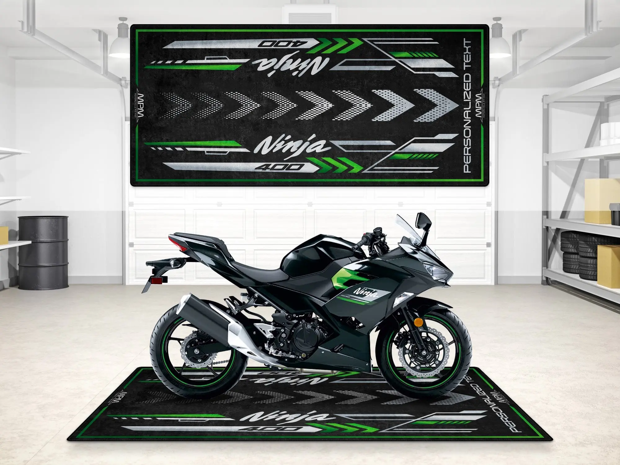Designed Pit Mat for Kawasaki Ninja 400 Motorcycle - MM7386 - Image 3