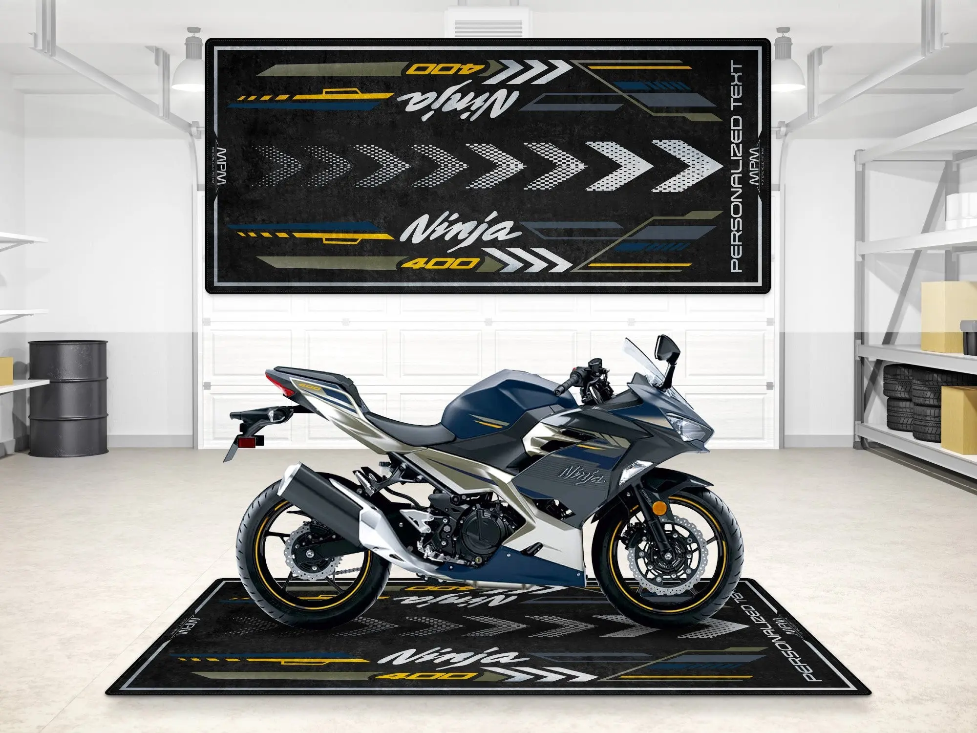 Designed Pit Mat for Kawasaki Ninja 400 Motorcycle - MM7386 - Image 8