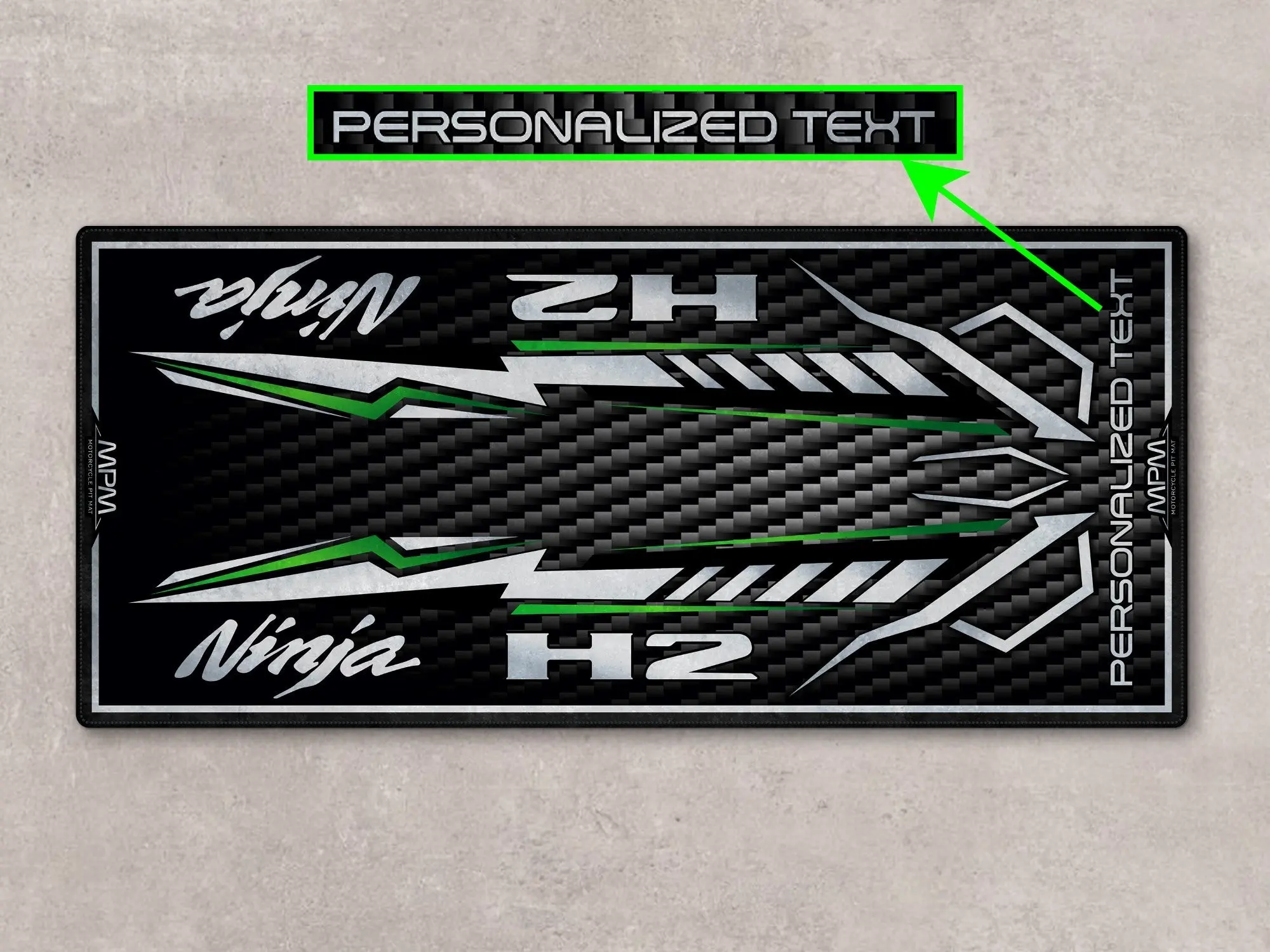 Designed Pit Mat for Kawasaki Ninja H2 Carbon Motorcycle - MM7406 - Image 4