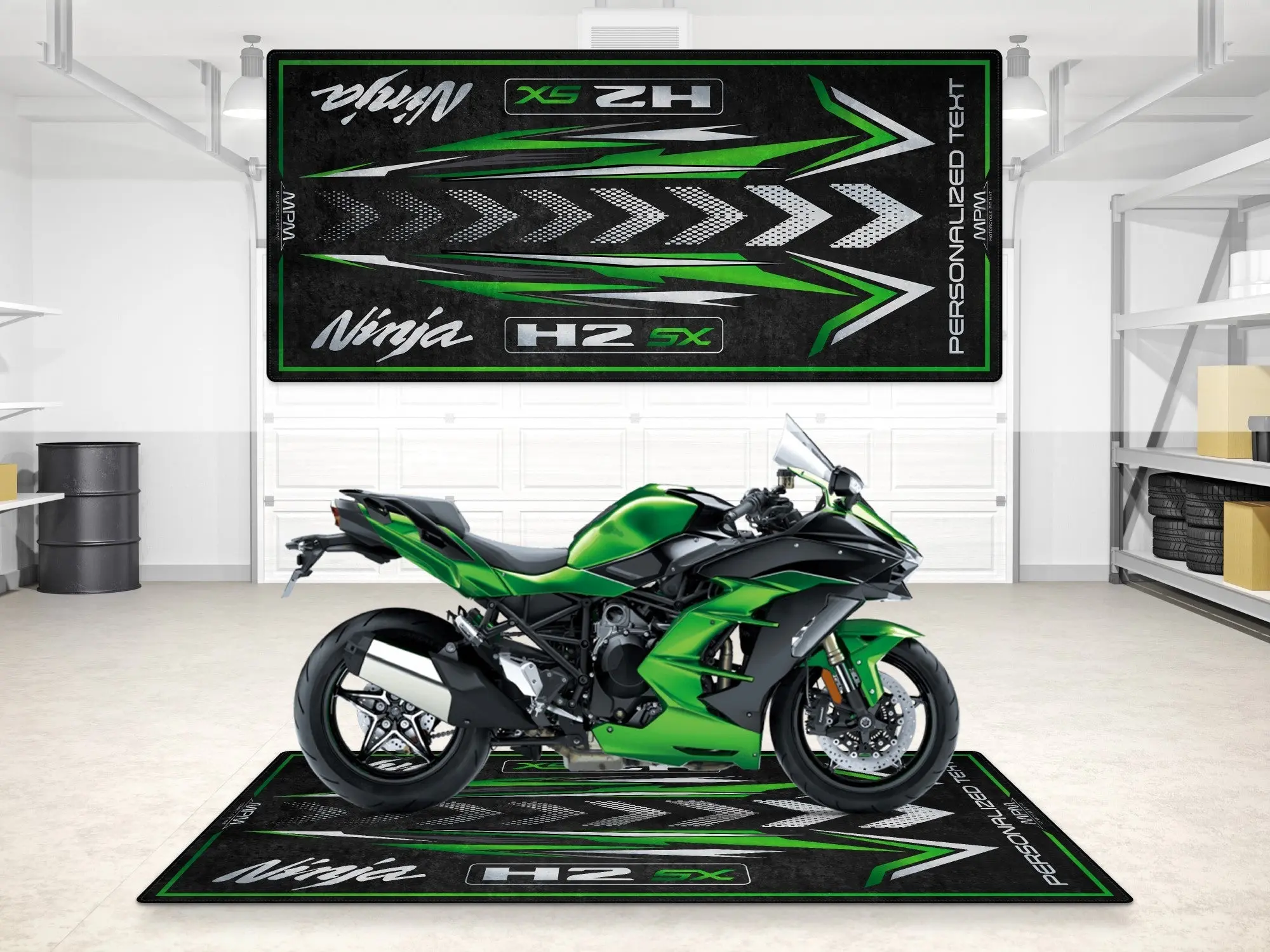 Designed Pit Mat for Kawasaki Ninja H2 SX Motorcycle - MM7404 - Image 3